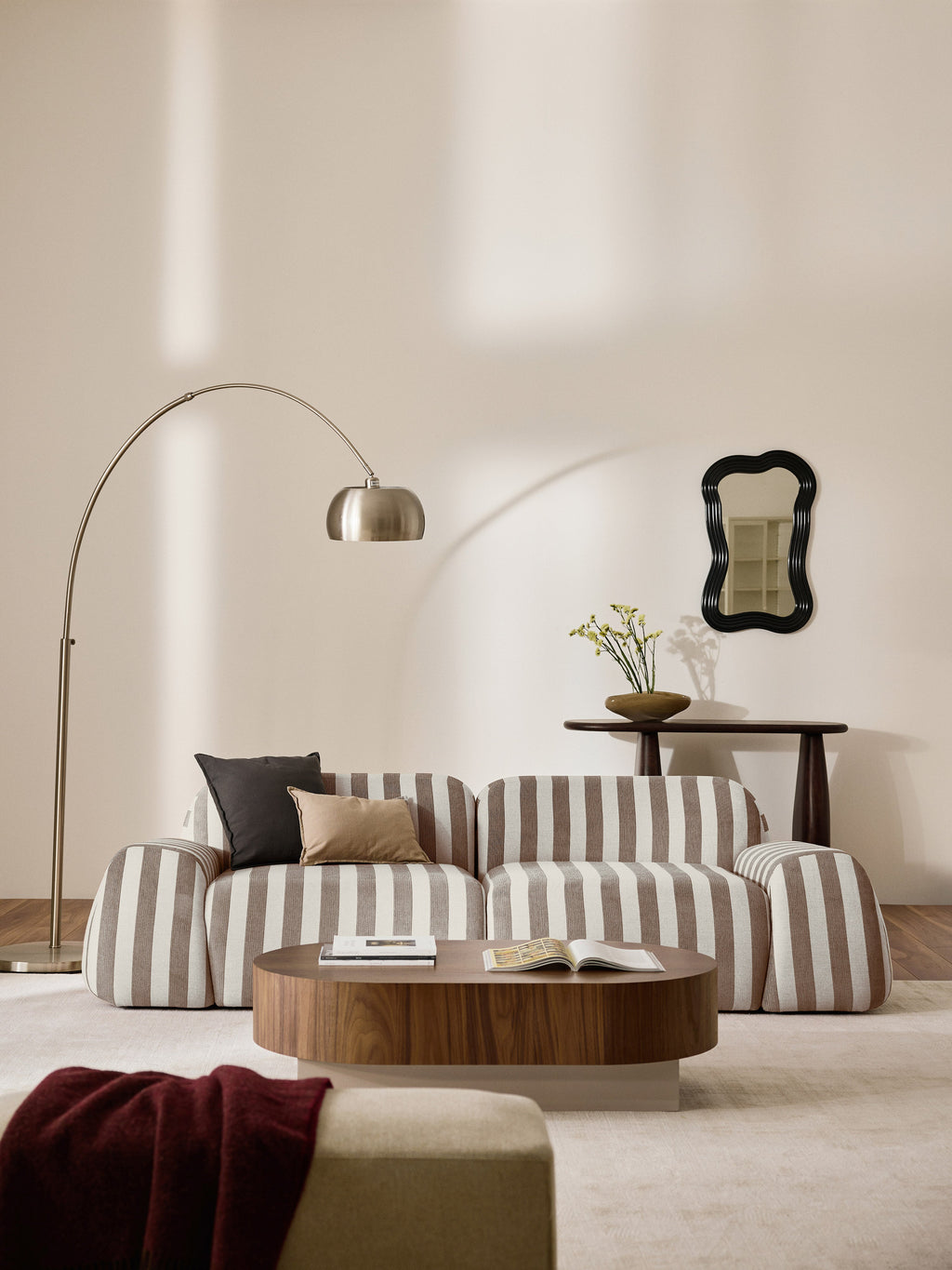 Modulares Gestreiftes Sofa Wolke (3-Sitzer)