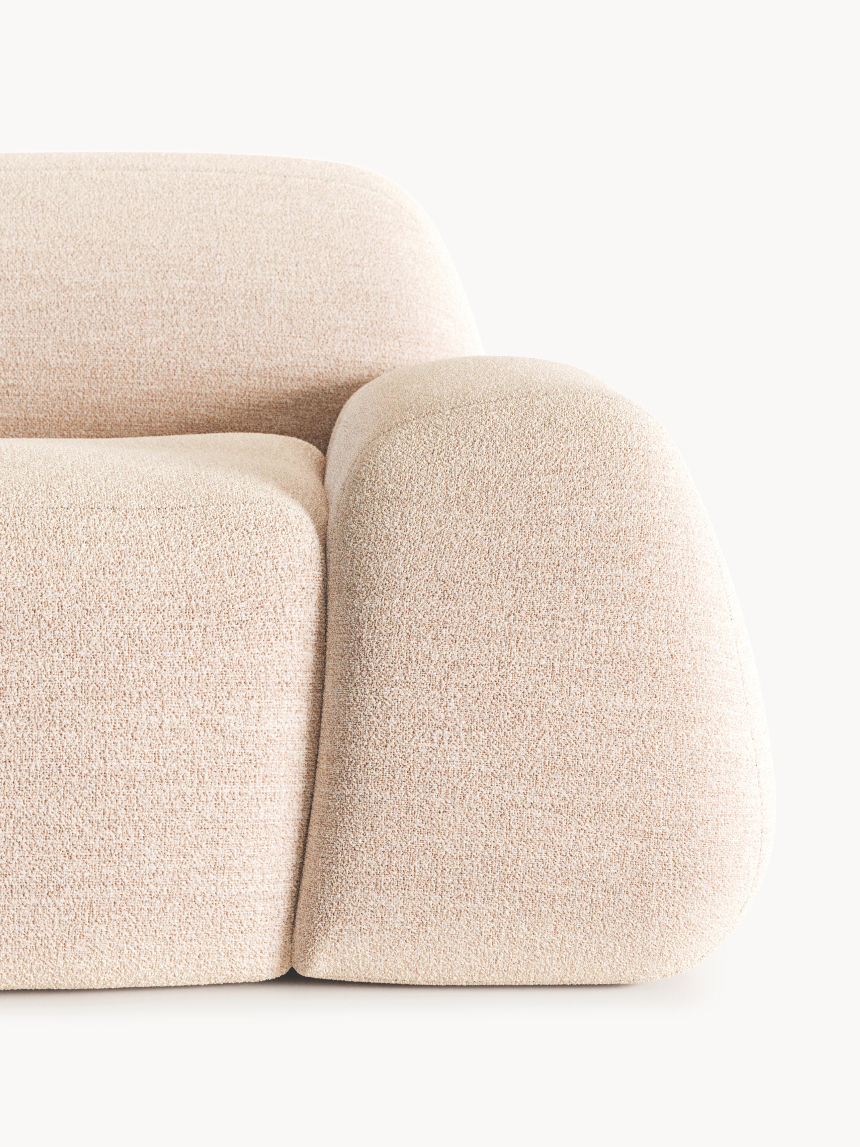 Modulares Bouclé-XL-Ecksofa Wolke mit Chaiselongue