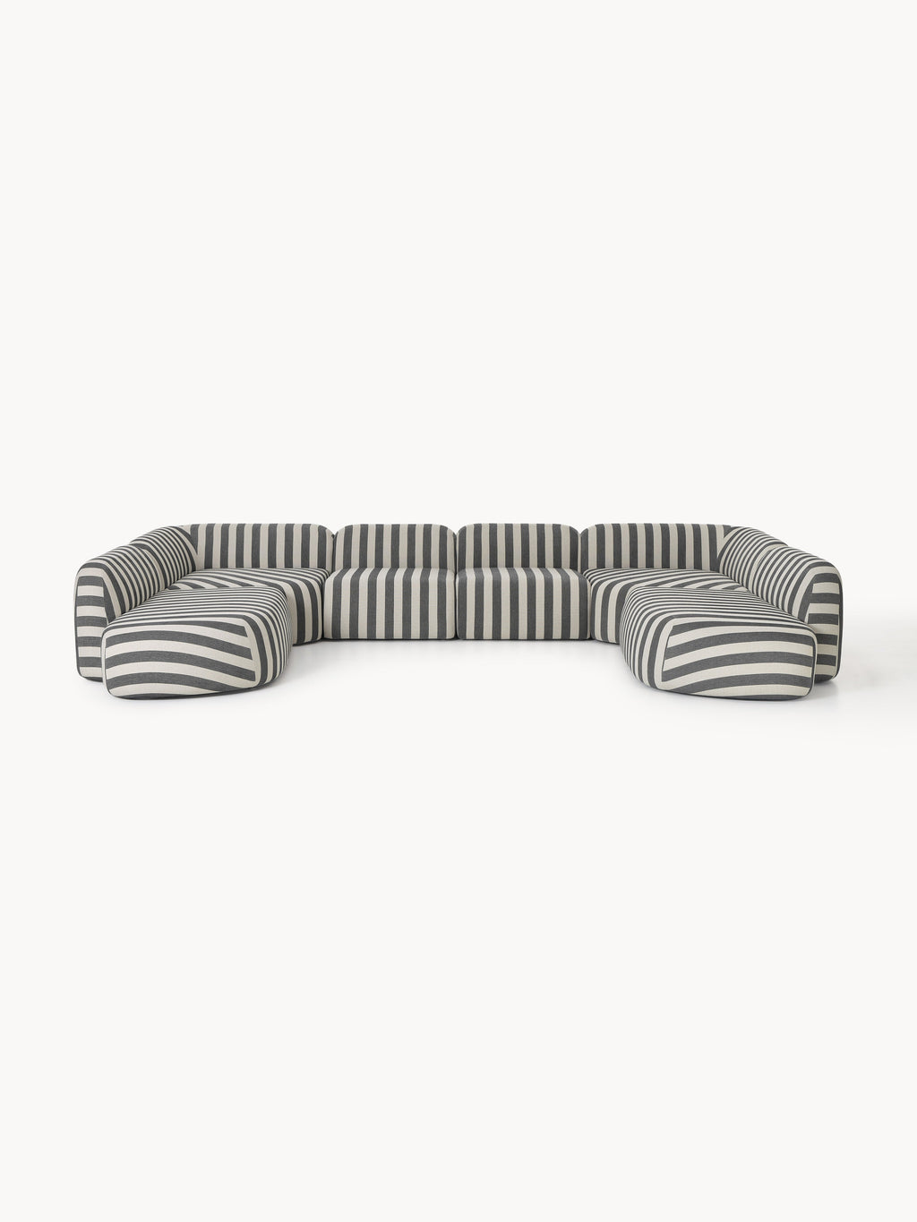 Modulares Gestreiftes XL-Sofa Wolke