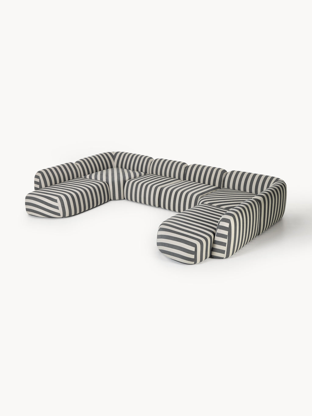 Galeriebild 1 - Modulares Gestreiftes XL-Sofa Wolke