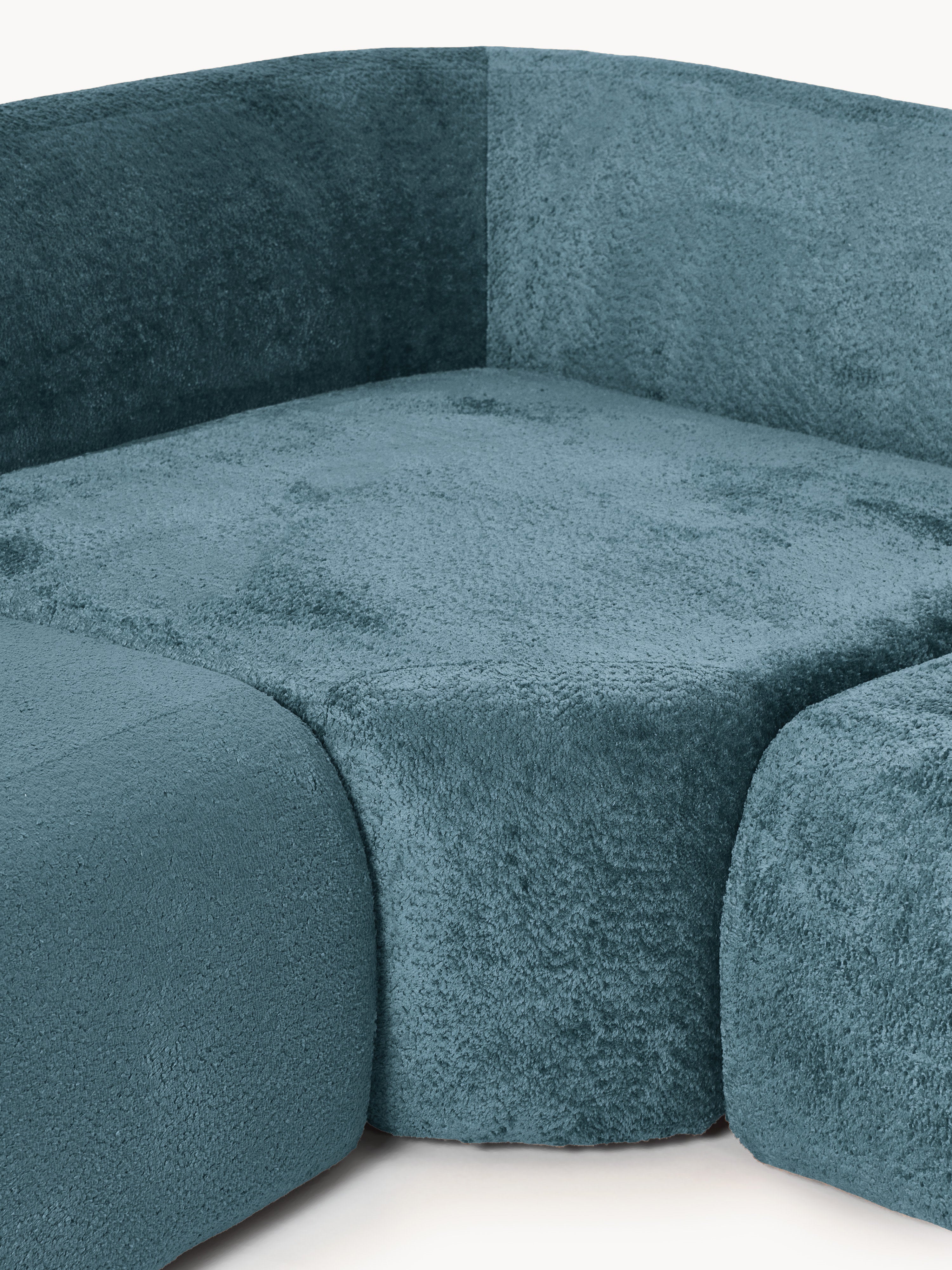 XL Modulares Teddy-Bouclé-Sofa Wolke