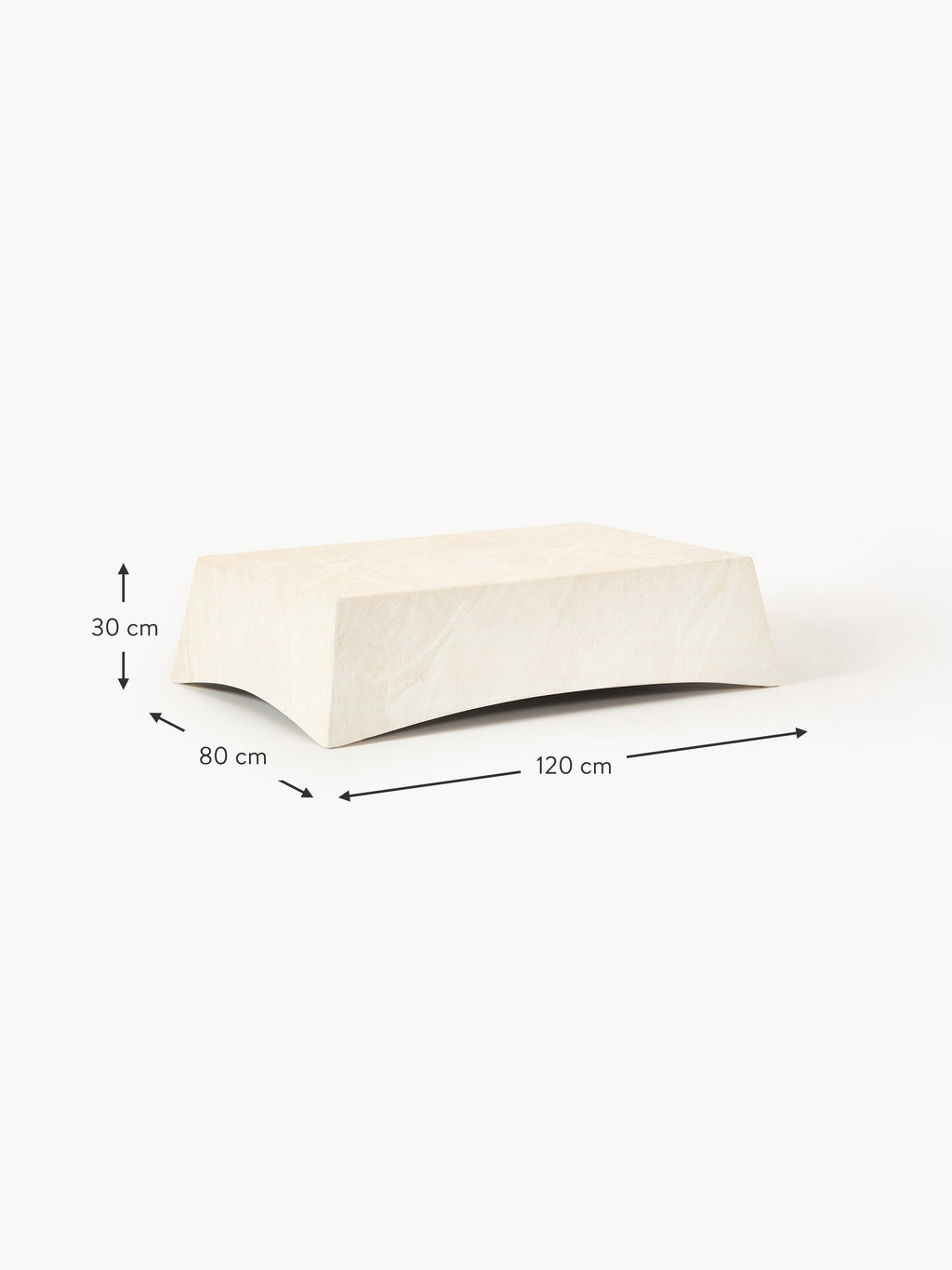 In- & Outdoor-Couchtisch Mohi in Travertin-Optik, B 120 cm