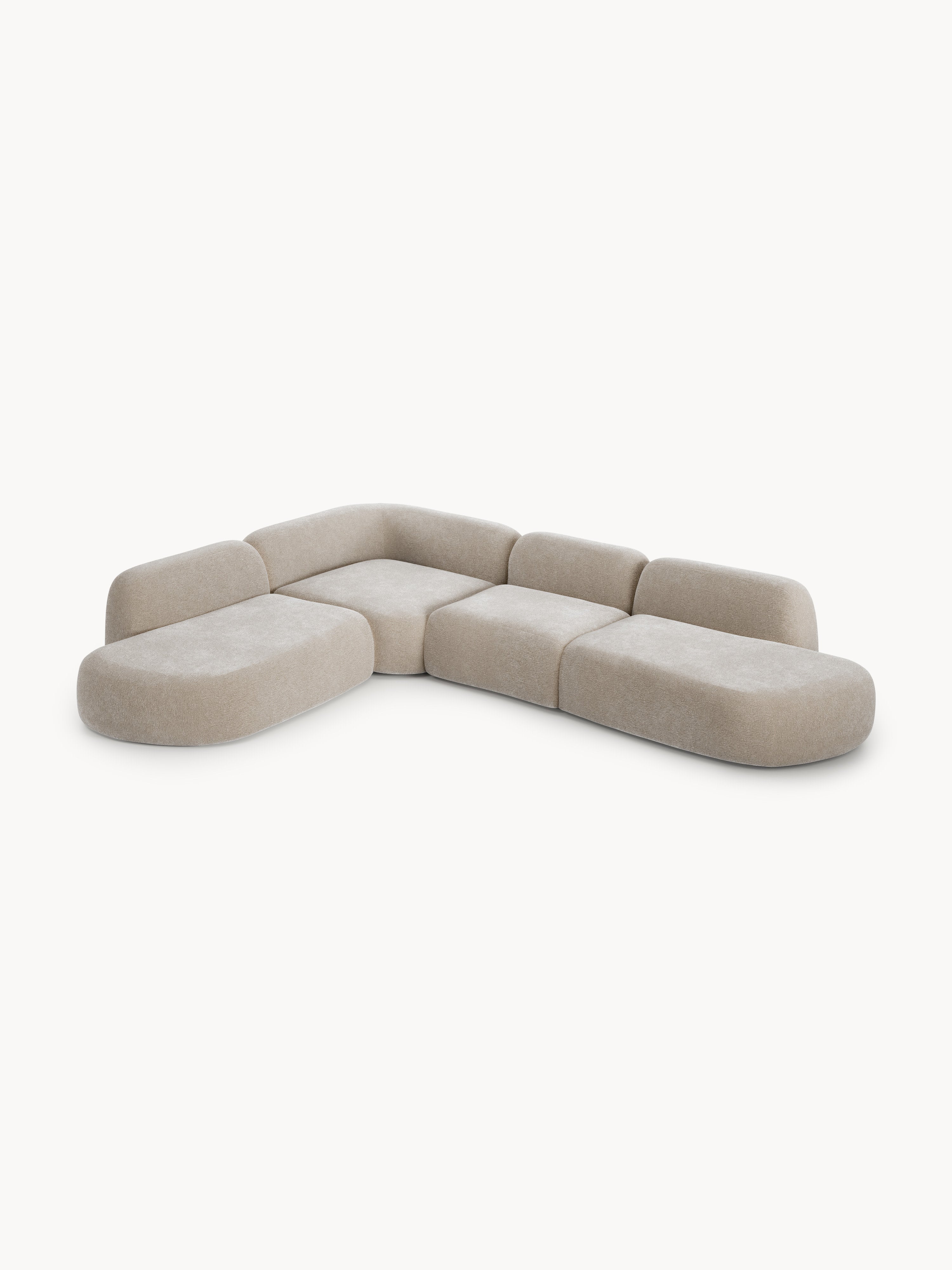 Modulares XL-Ecksofa Wolke mit Chaiselongue