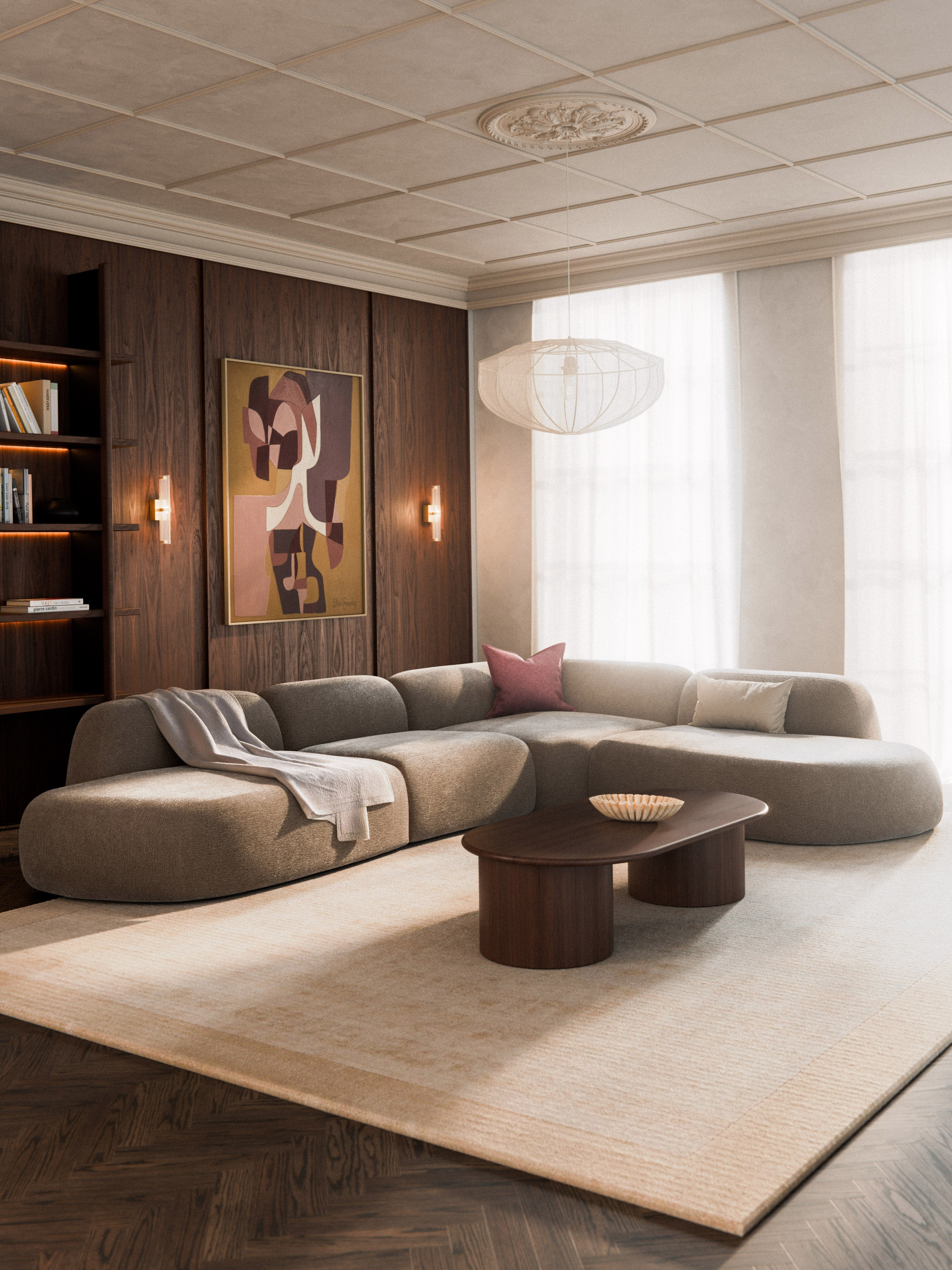 Modulares XL-Ecksofa Wolke mit Chaiselongue