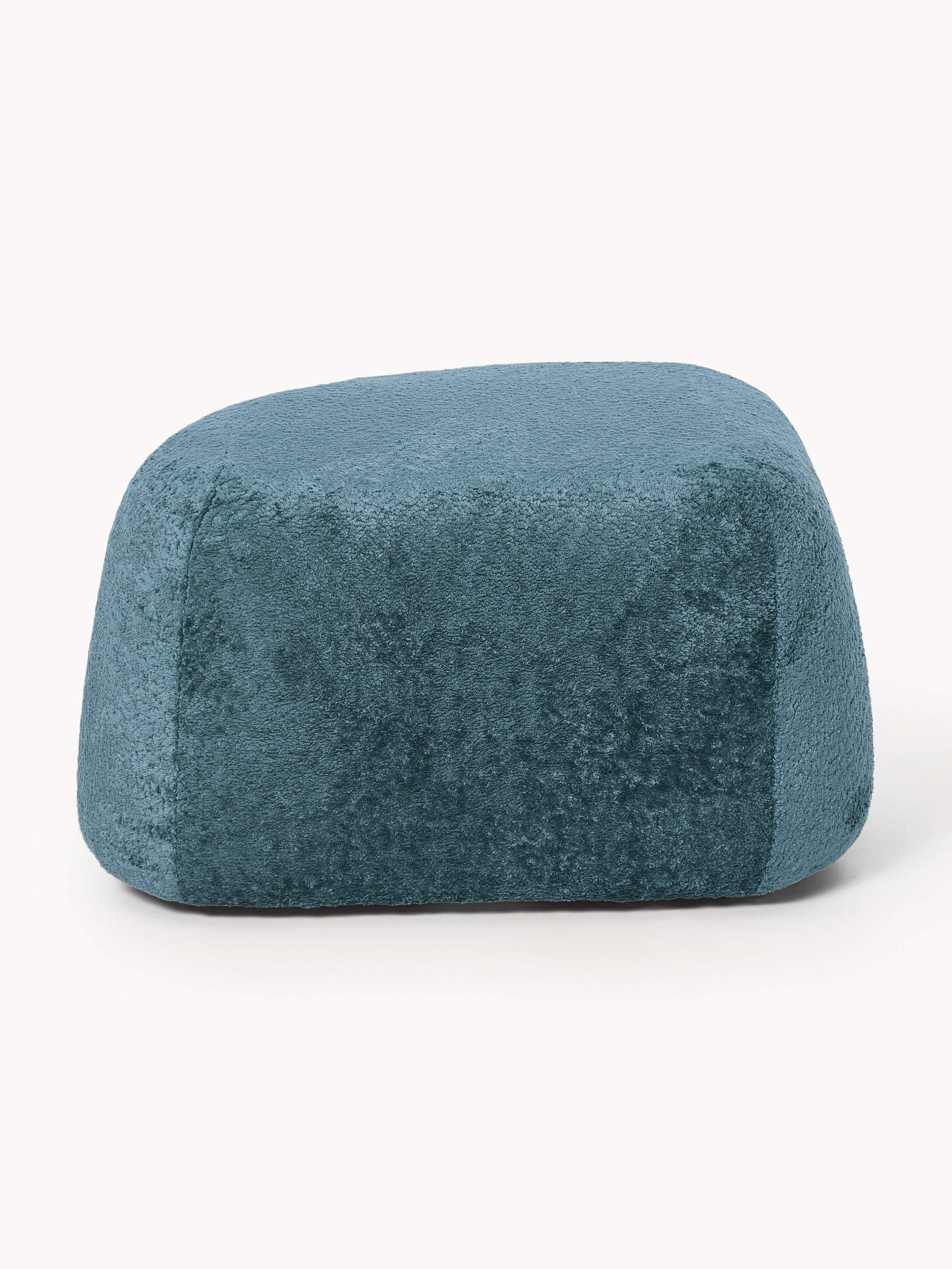 Ovale Ottomane Wolke aus Teddy-Bouclé