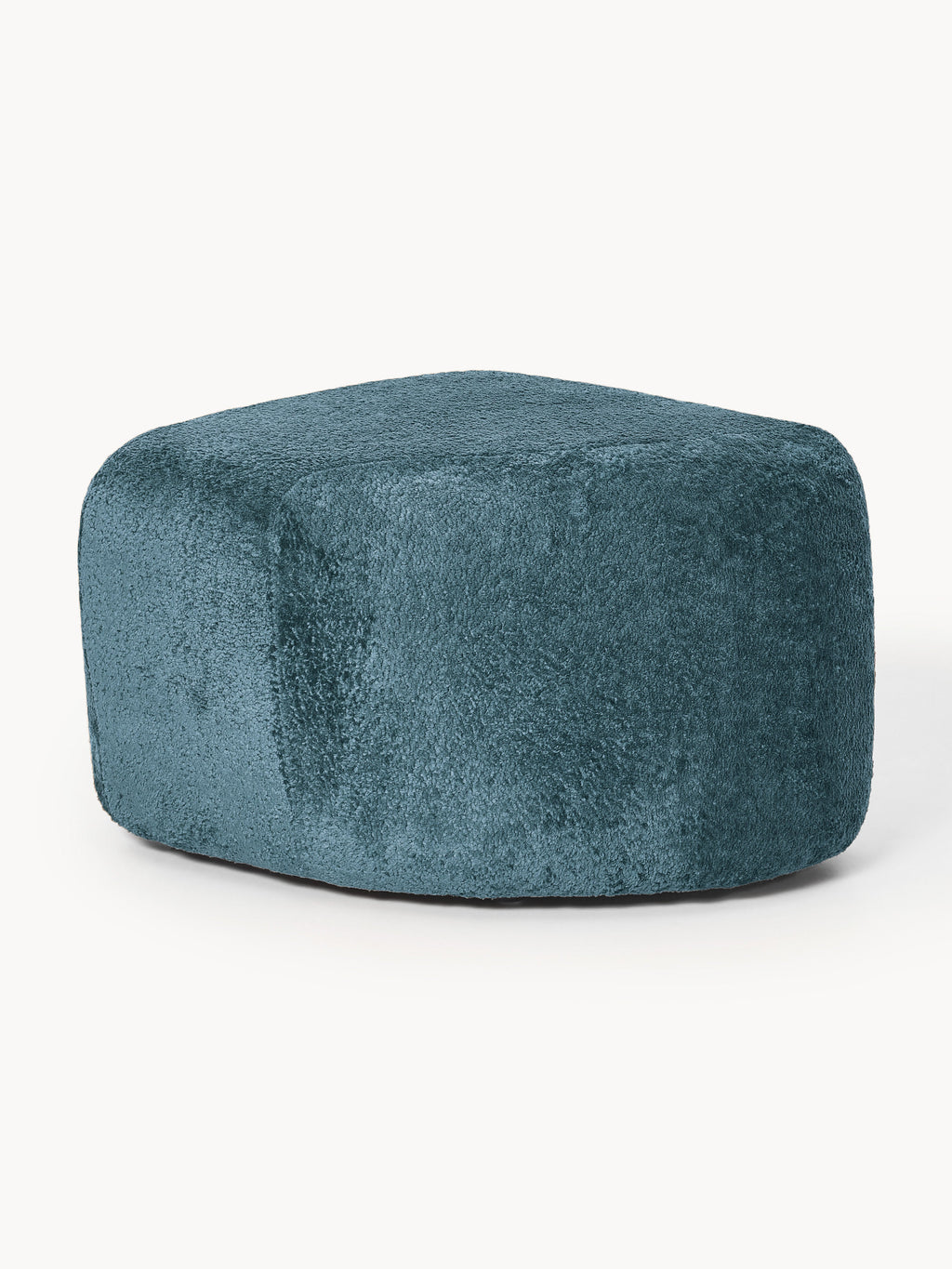 Galeriebild 1 - Ovale Ottomane Wolke aus Teddy-Bouclé