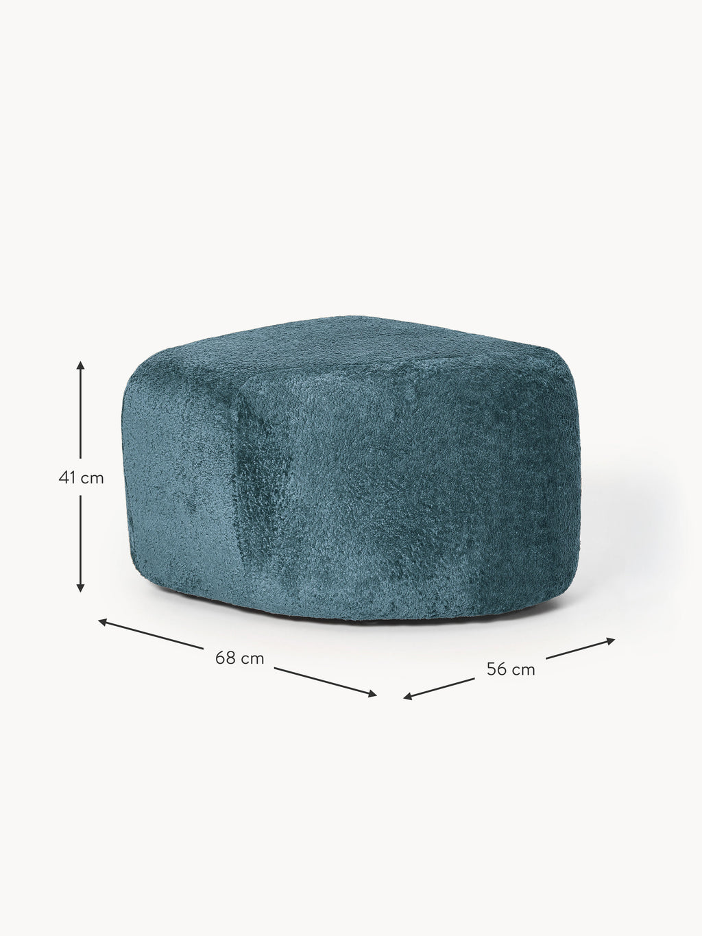 Ovale Ottomane Wolke aus Teddy-Bouclé