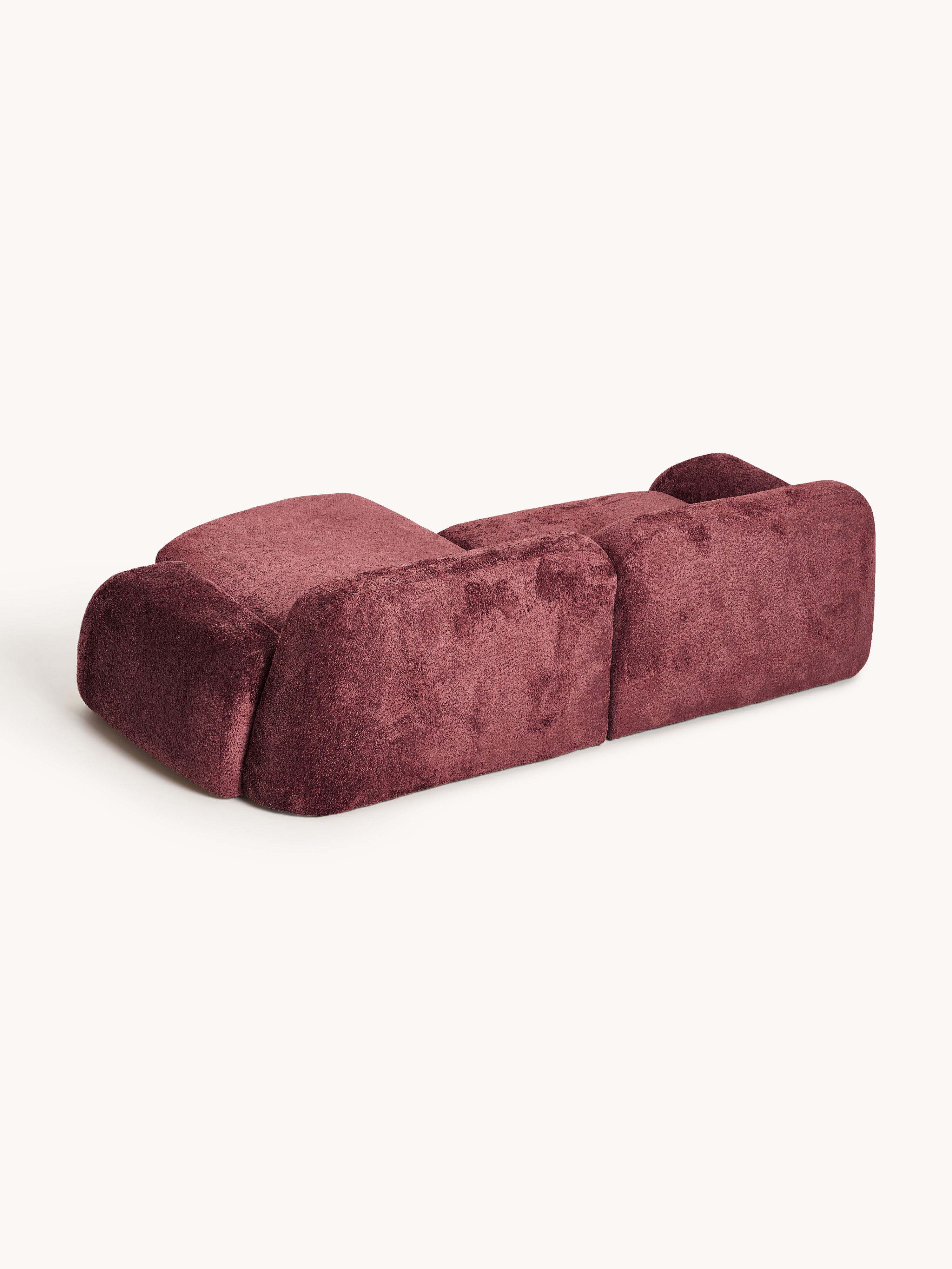 Modulares Teddy-Bouclé-Ecksofa Wolke (3-Sitzer)