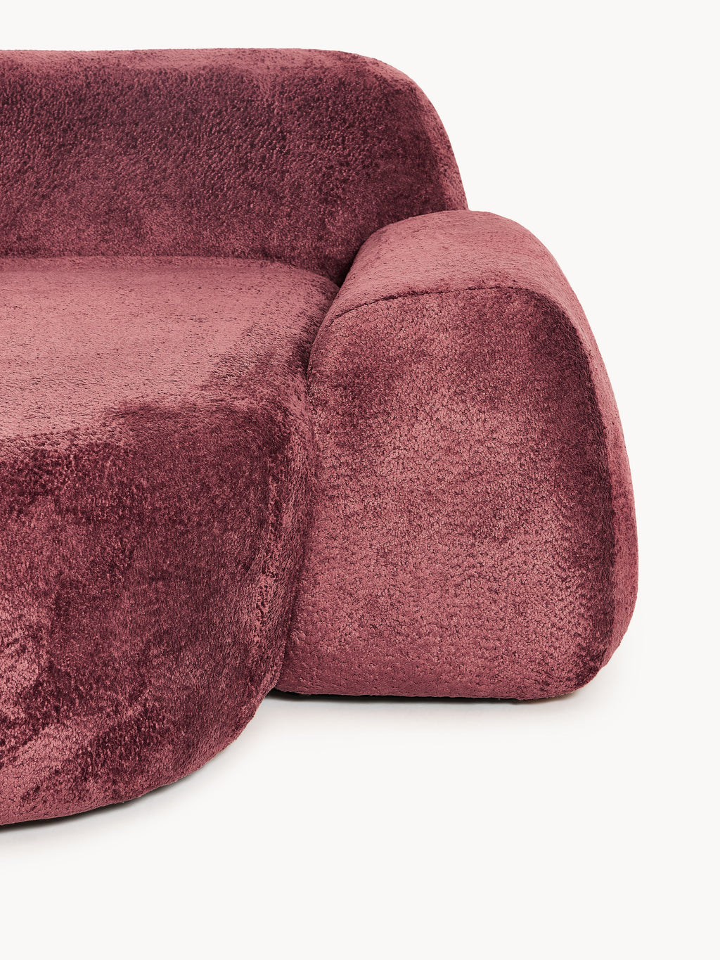 Modulares Teddy-Bouclé-Ecksofa Wolke (3-Sitzer)