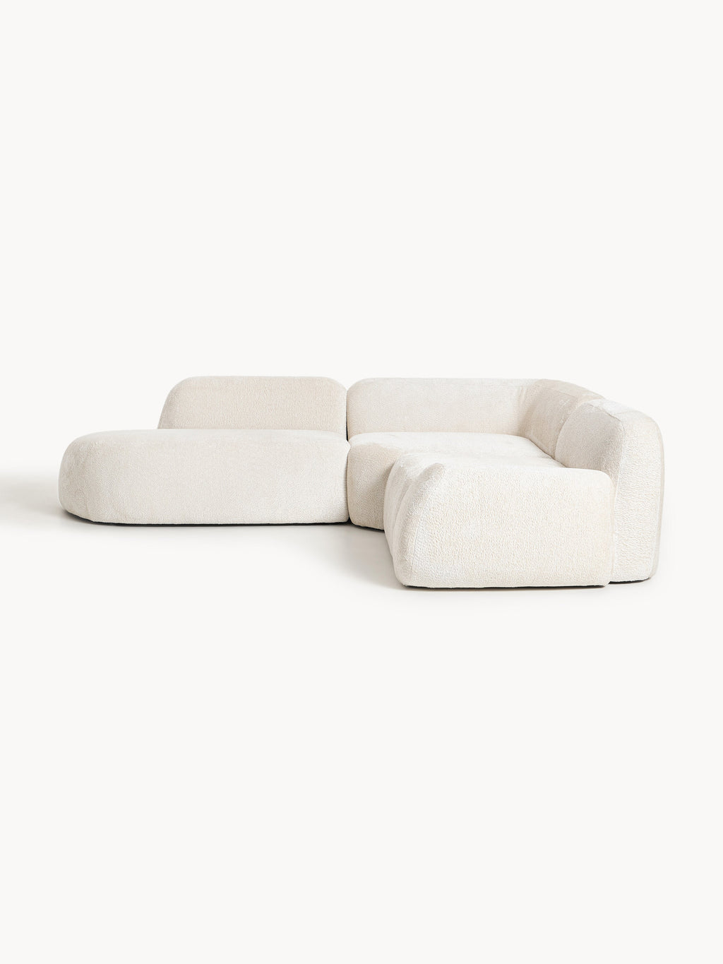 Galeriebild 1 - Modulares Teddy-Bouclé-Ecksofa Wolke (4-Sitzer) mit Chaiselongue