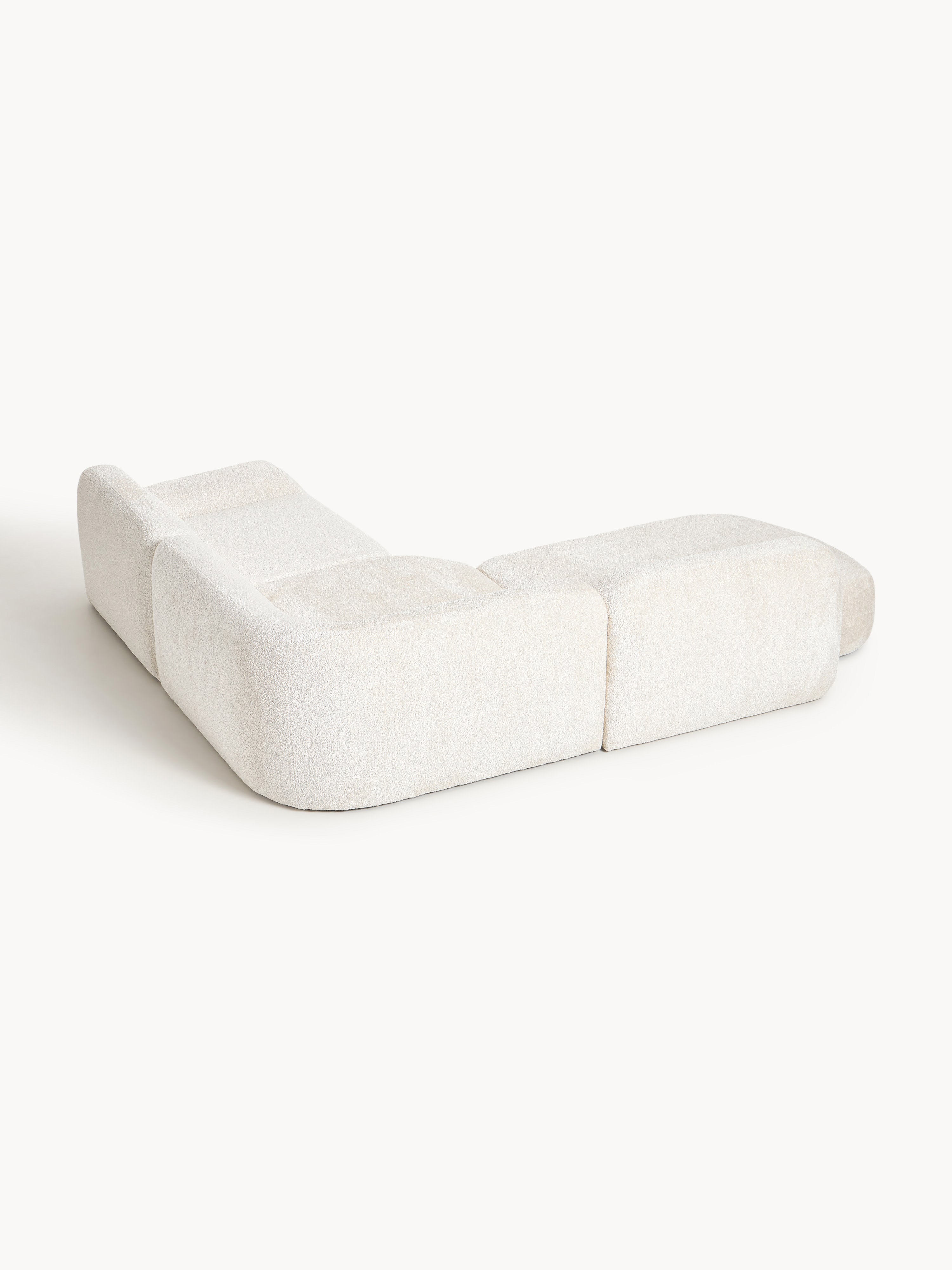 Modulares Teddy-Bouclé-Ecksofa Wolke (4-Sitzer) mit Chaiselongue