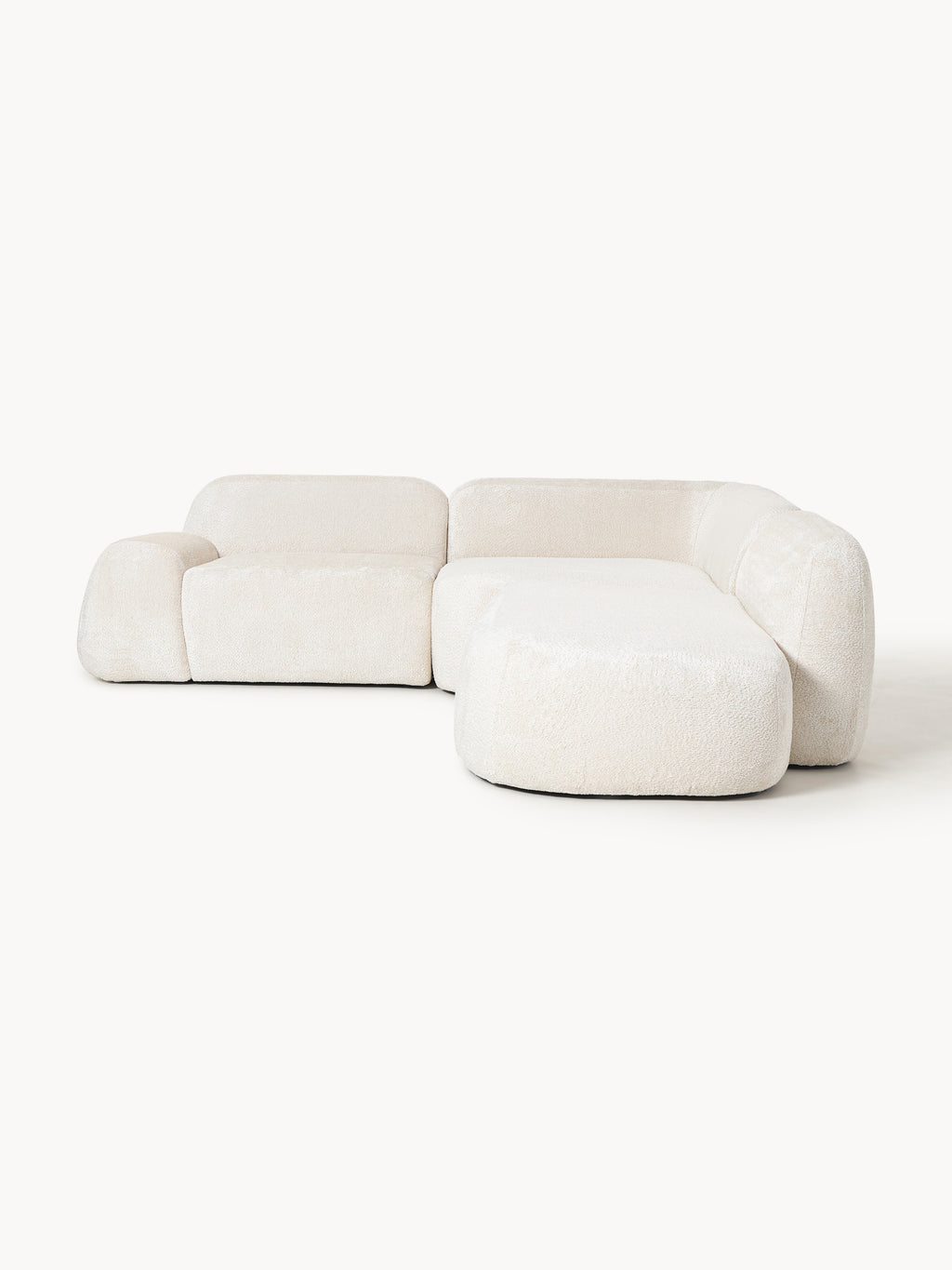Modulares Teddy-Bouclé-Ecksofa Wolke (4-Sitzer) mit Chaiselongue