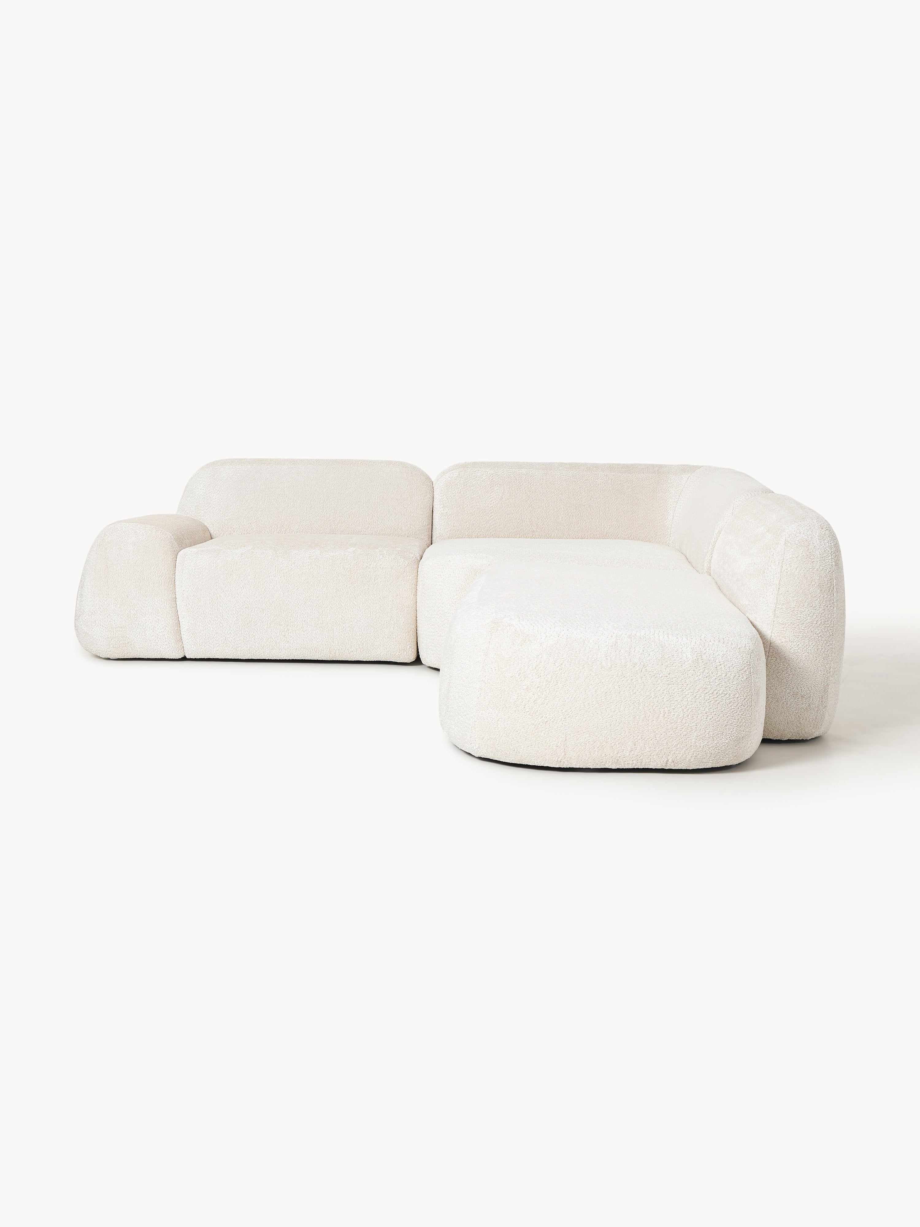 Modulares Teddy-Bouclé-Ecksofa Wolke (4-Sitzer) mit Chaiselongue