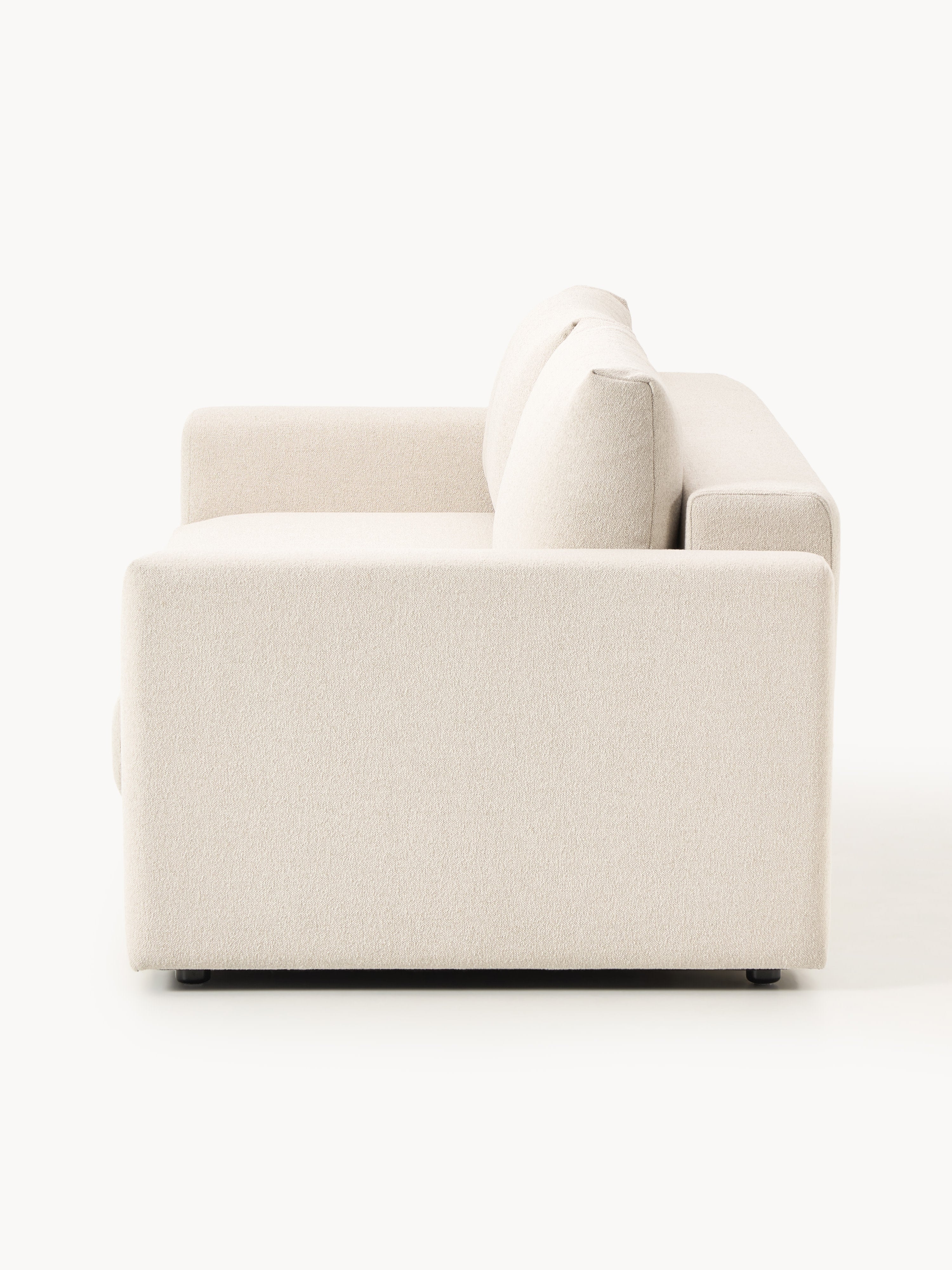 Bouclé-Schlafsofa Tasha (3-Sitzer) mit Stauraum