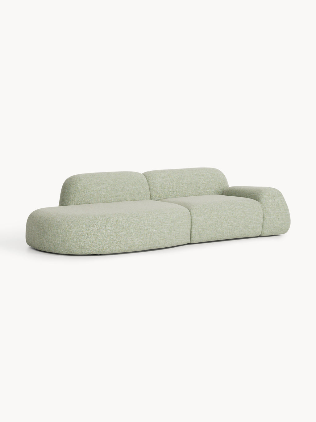 Modulare Bouclé-Chaise Wolke (3-Sitzer)