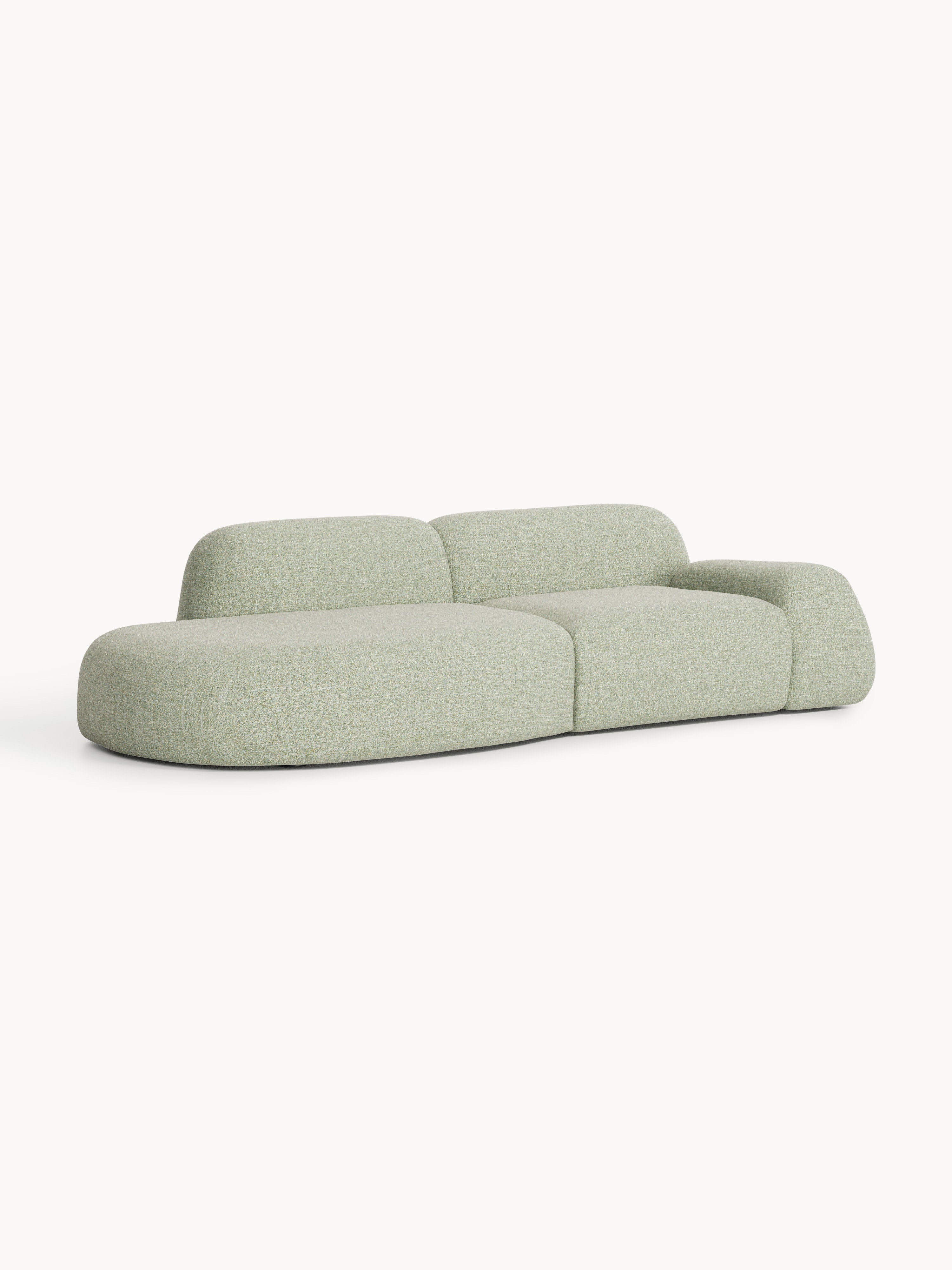 Modulare Bouclé-Chaise Wolke (3-Sitzer)