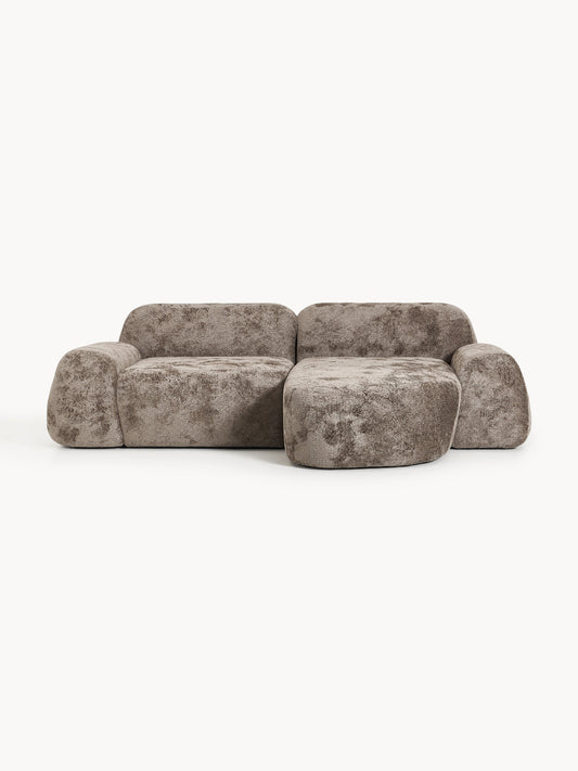 Galeriebild 1 - Modulares Teddy-Bouclé-Ecksofa Wolke (3-Sitzer)