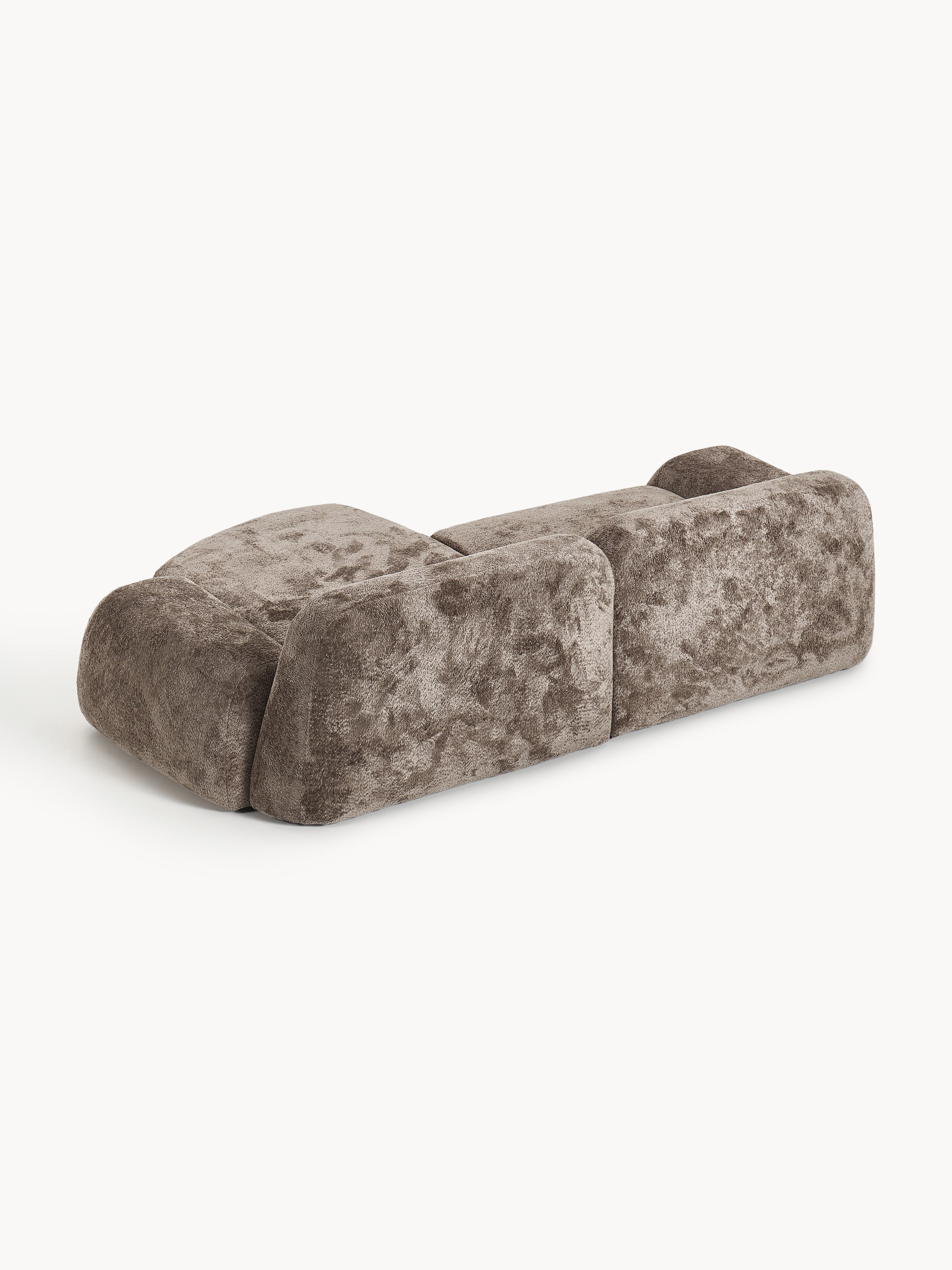 Modulares Teddy-Bouclé-Ecksofa Wolke (3-Sitzer)