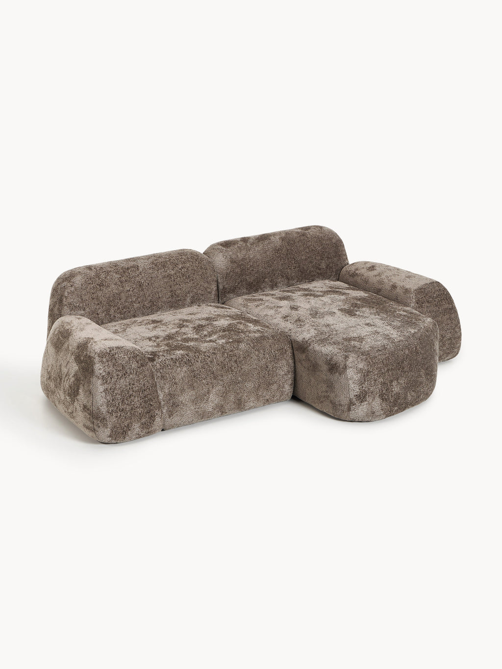 Modulares Teddy-Bouclé-Ecksofa Wolke (3-Sitzer)