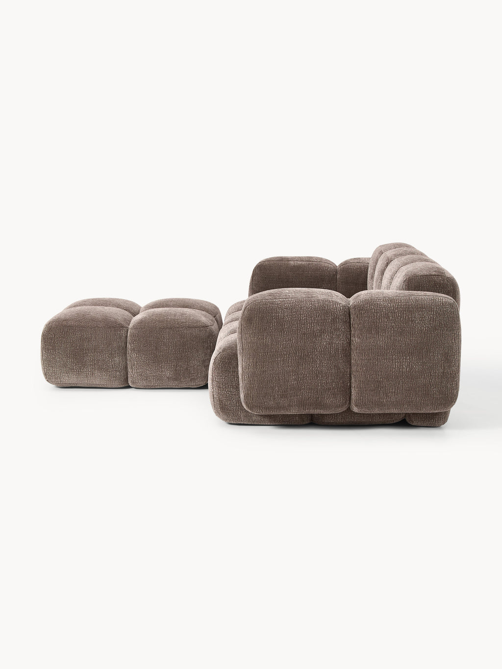 Modulares Sofa Tayla (3-Sitzer) mit Hocker (links/rechts)