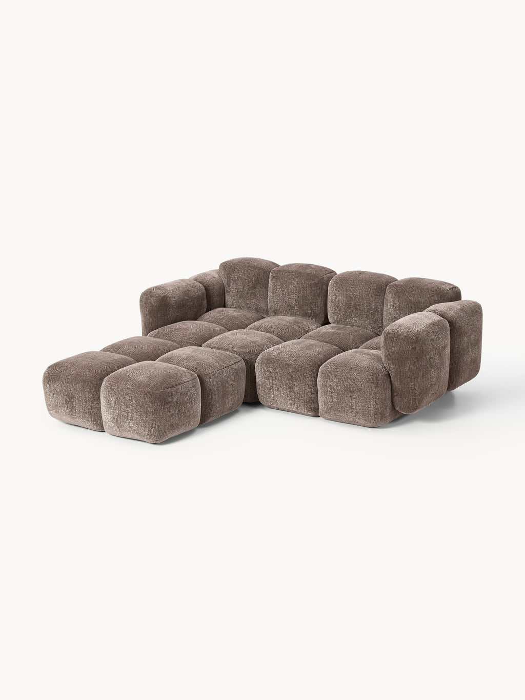 Modulares Sofa Tayla (3-Sitzer) mit Hocker (links/rechts)