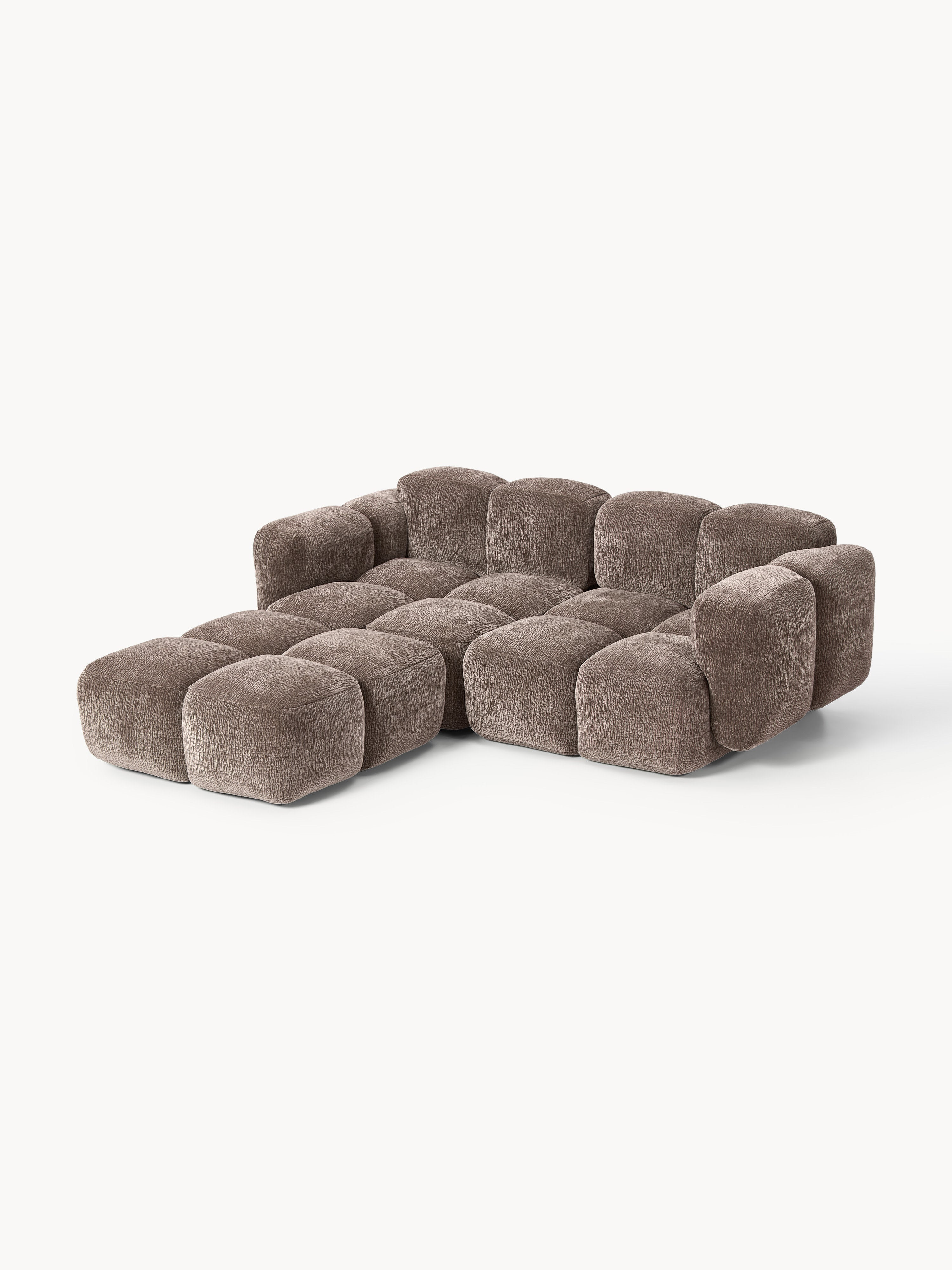 Modulares Sofa Tayla (3-Sitzer) mit Hocker (links/rechts)