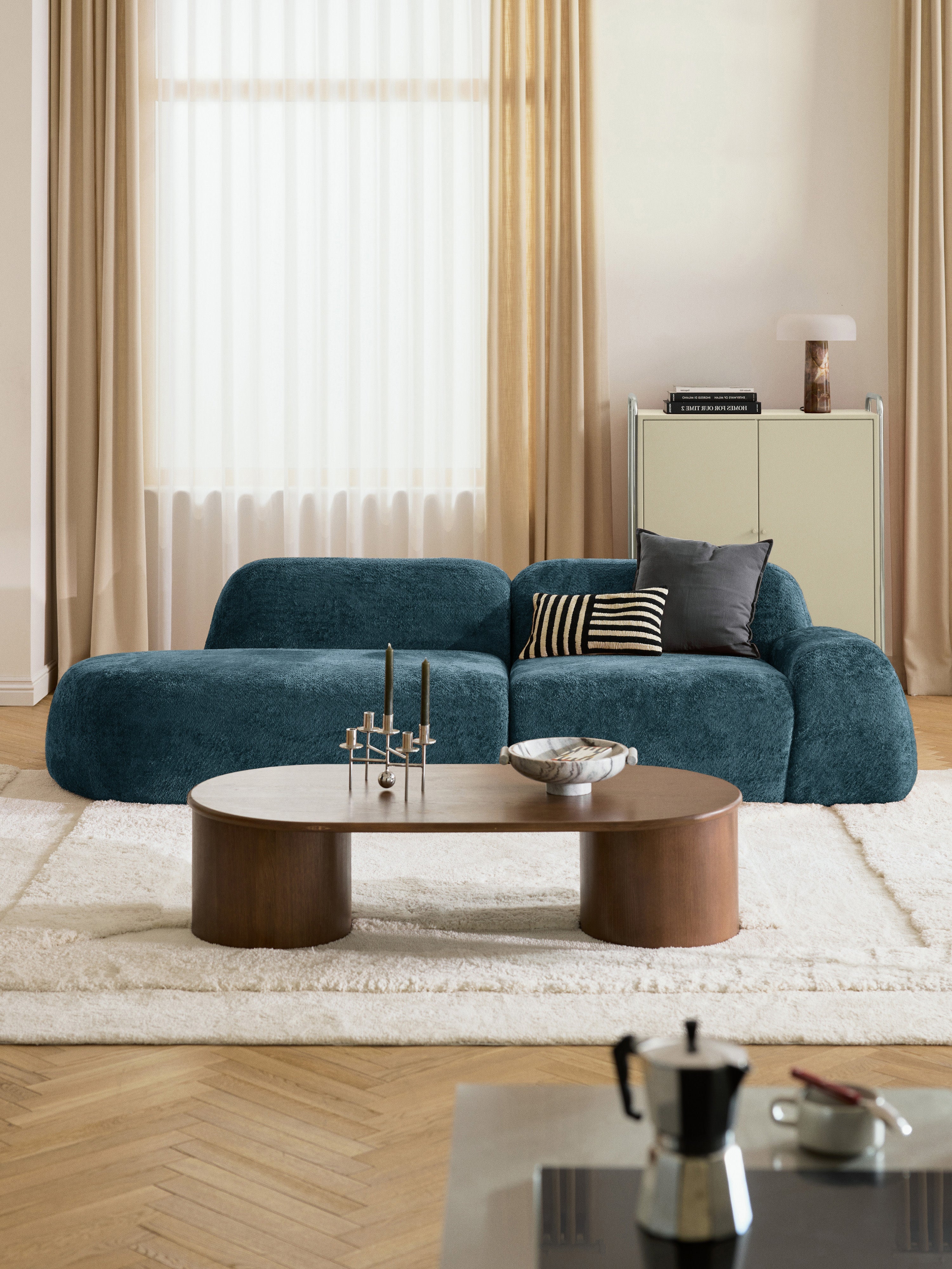 Modulare Teddy-Bouclé-Chaise Wolke (3-Sitzer)