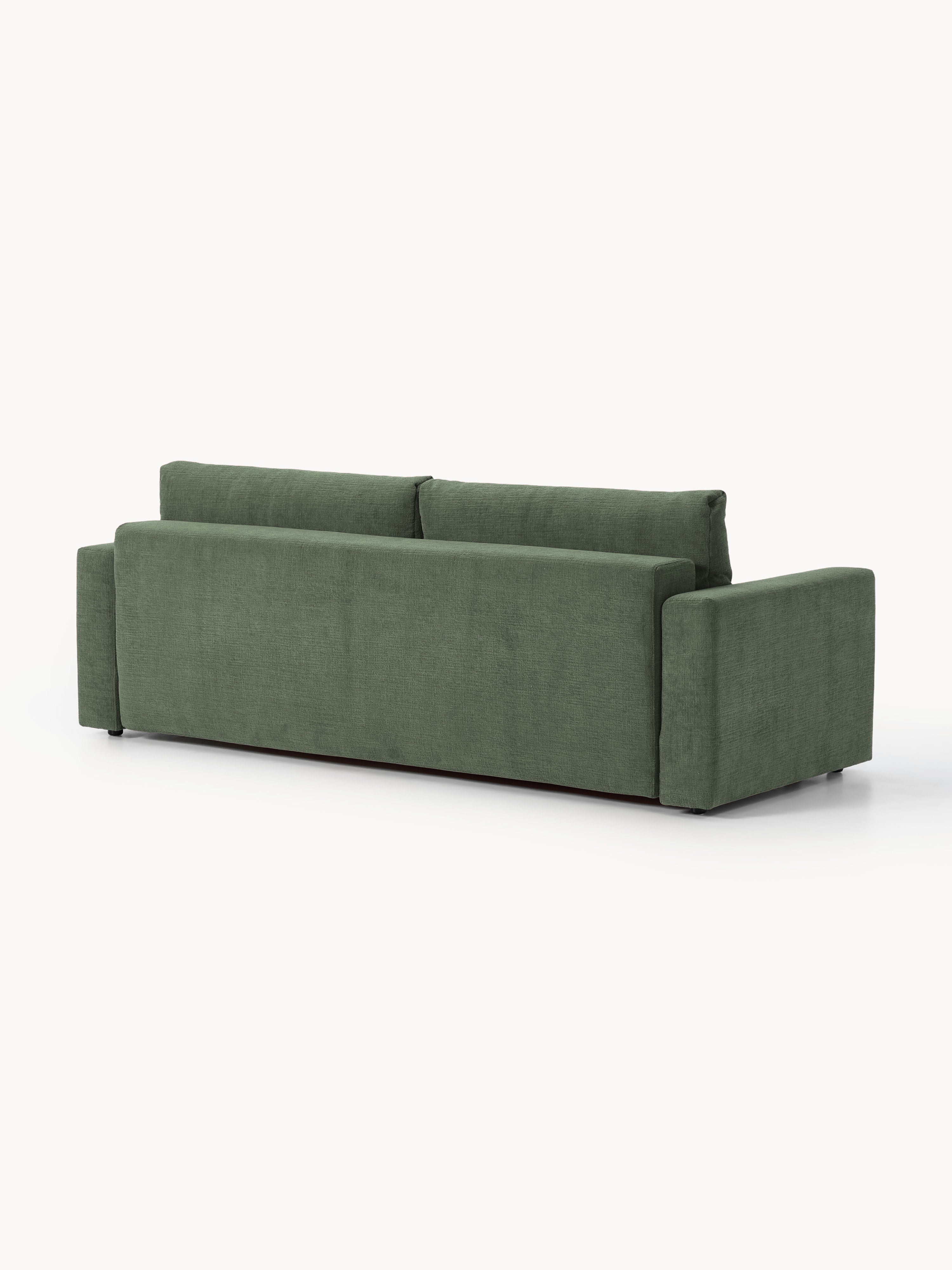 Samt-Schlafsofa Tasha (3-Sitzer) mit Stauraum