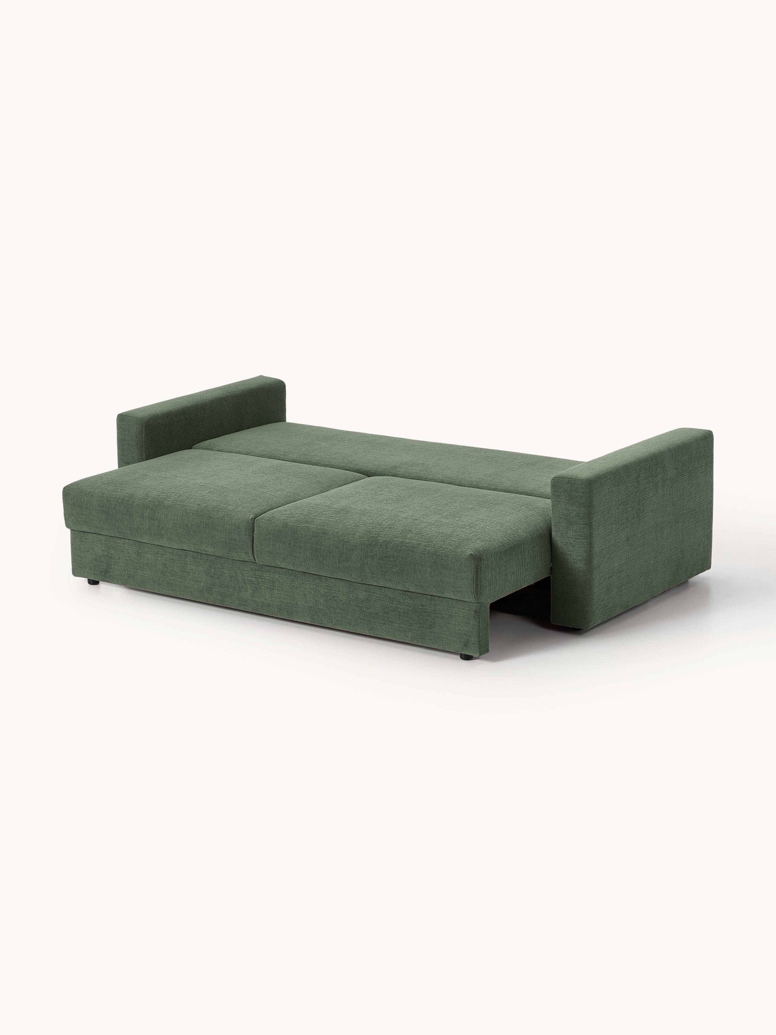 Samt-Schlafsofa Tasha (3-Sitzer) mit Stauraum