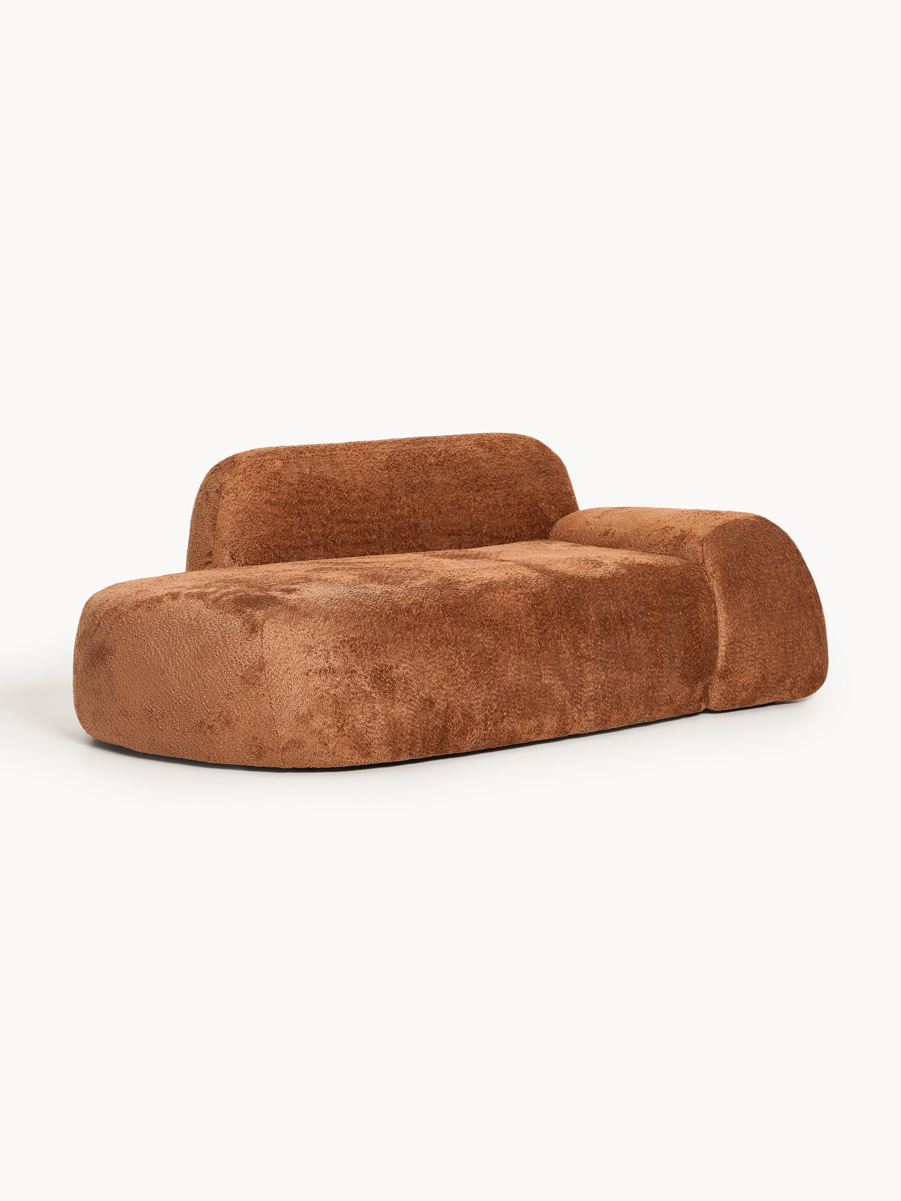 Teddy-Bouclé-Sofa Wolke (2-Sitzer) mit Chaiselongue