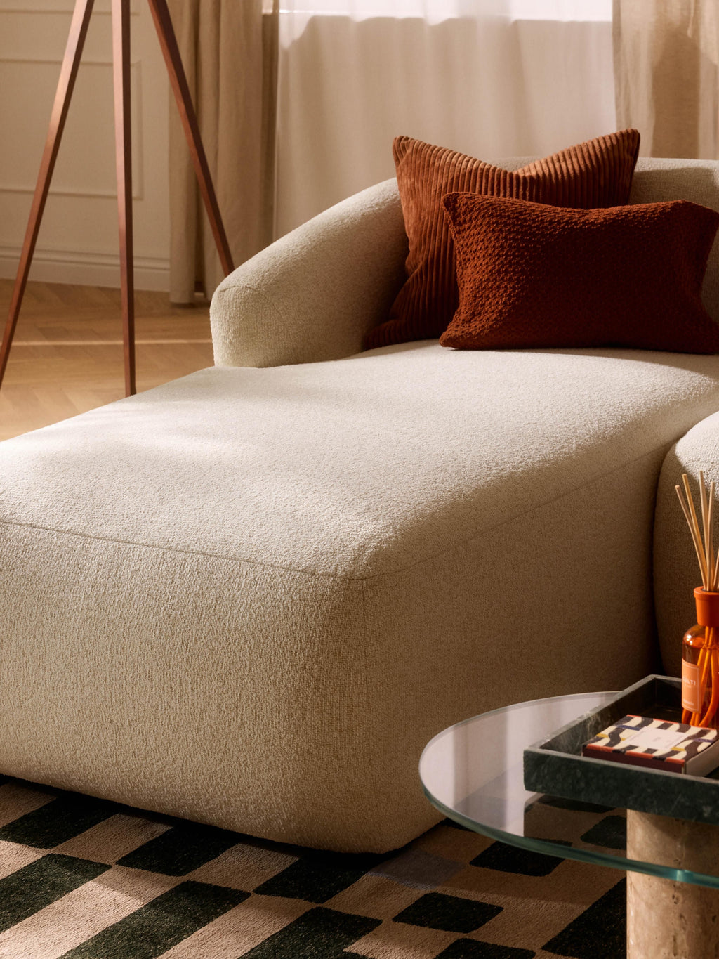 Bouclé-Chaise-Eckmodul Sofia
