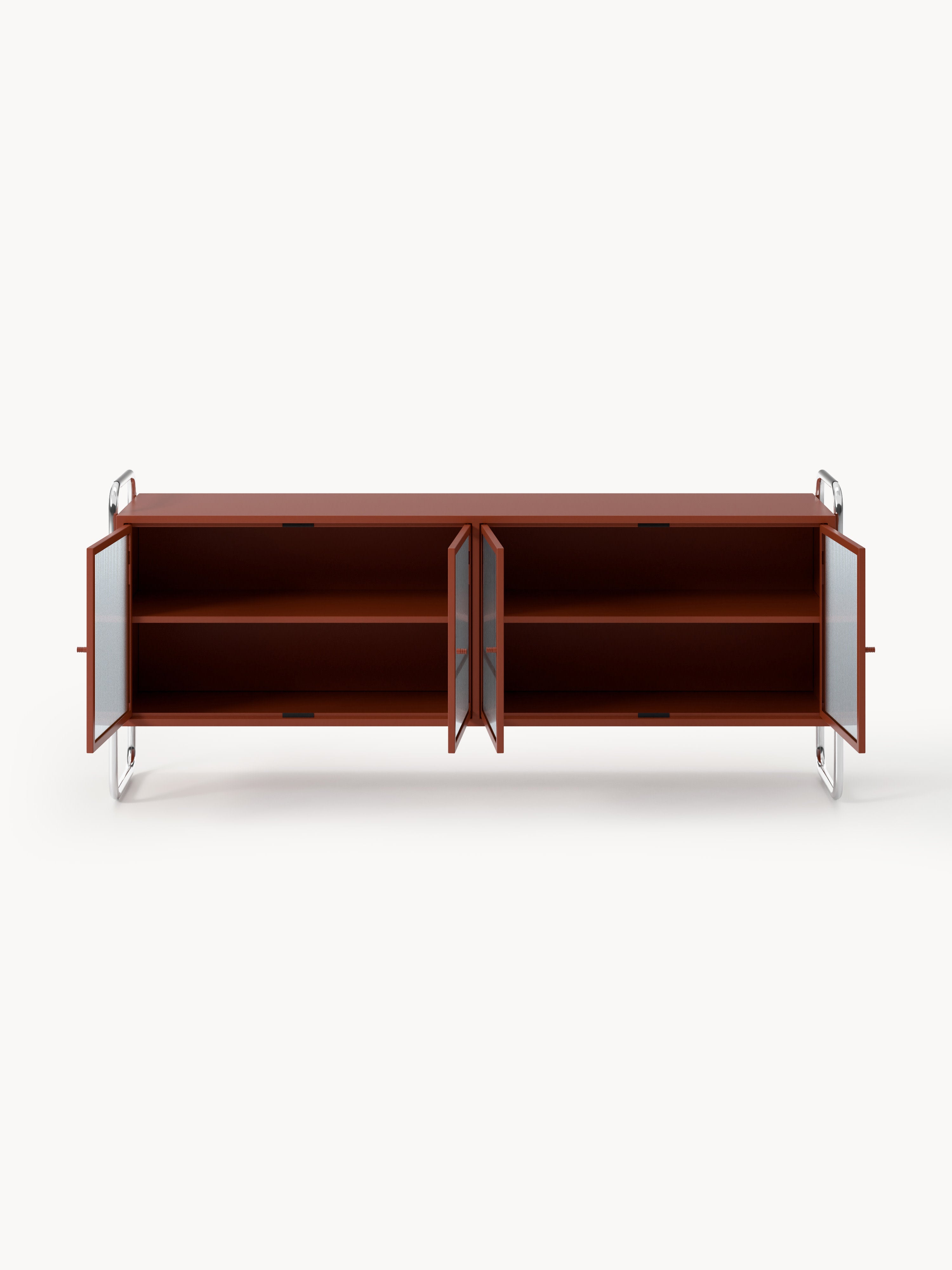 Metall-Sideboard Robyn mit Glas-Front