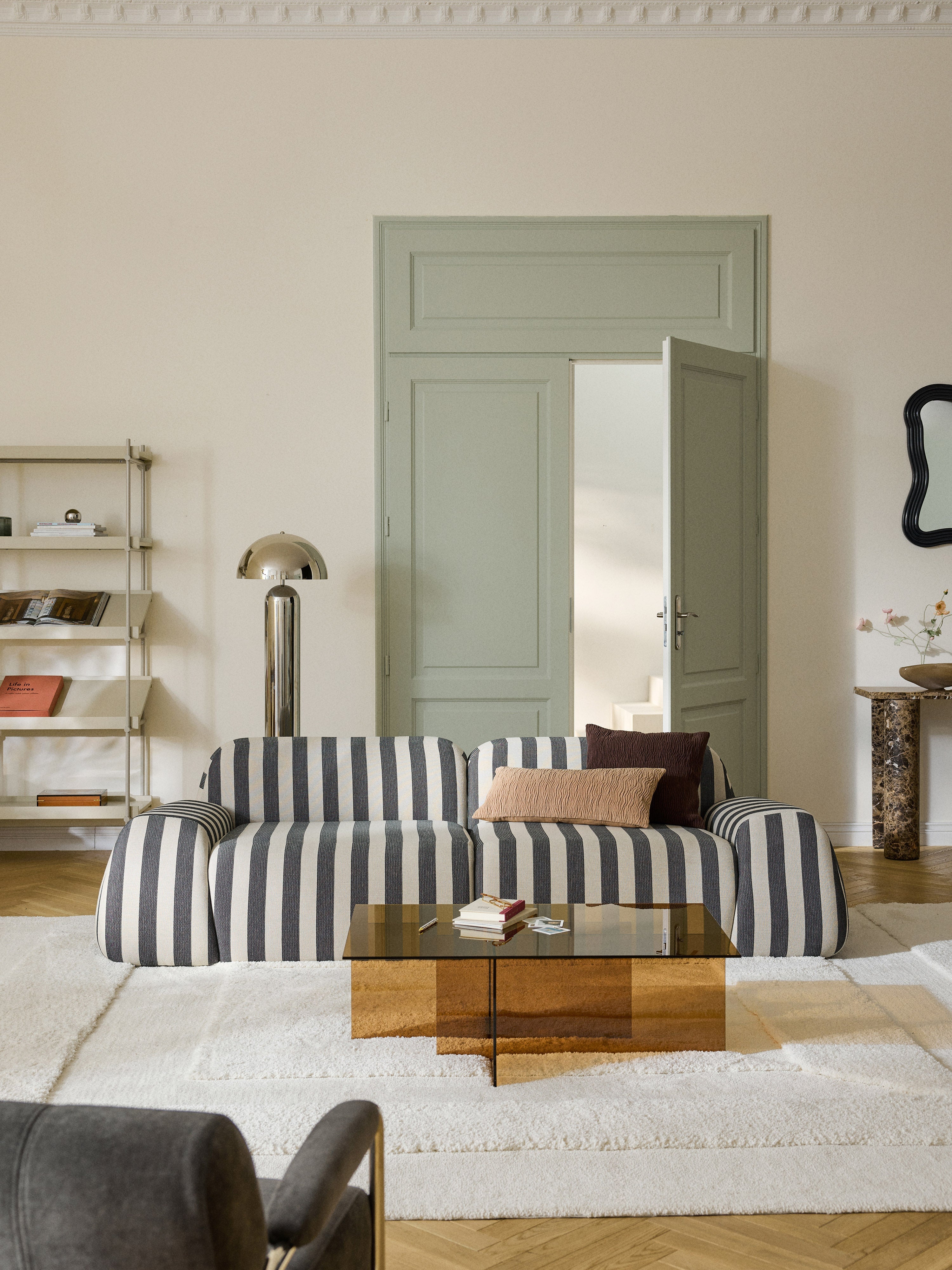 Modulares Gestreiftes Sofa Wolke (3-Sitzer)