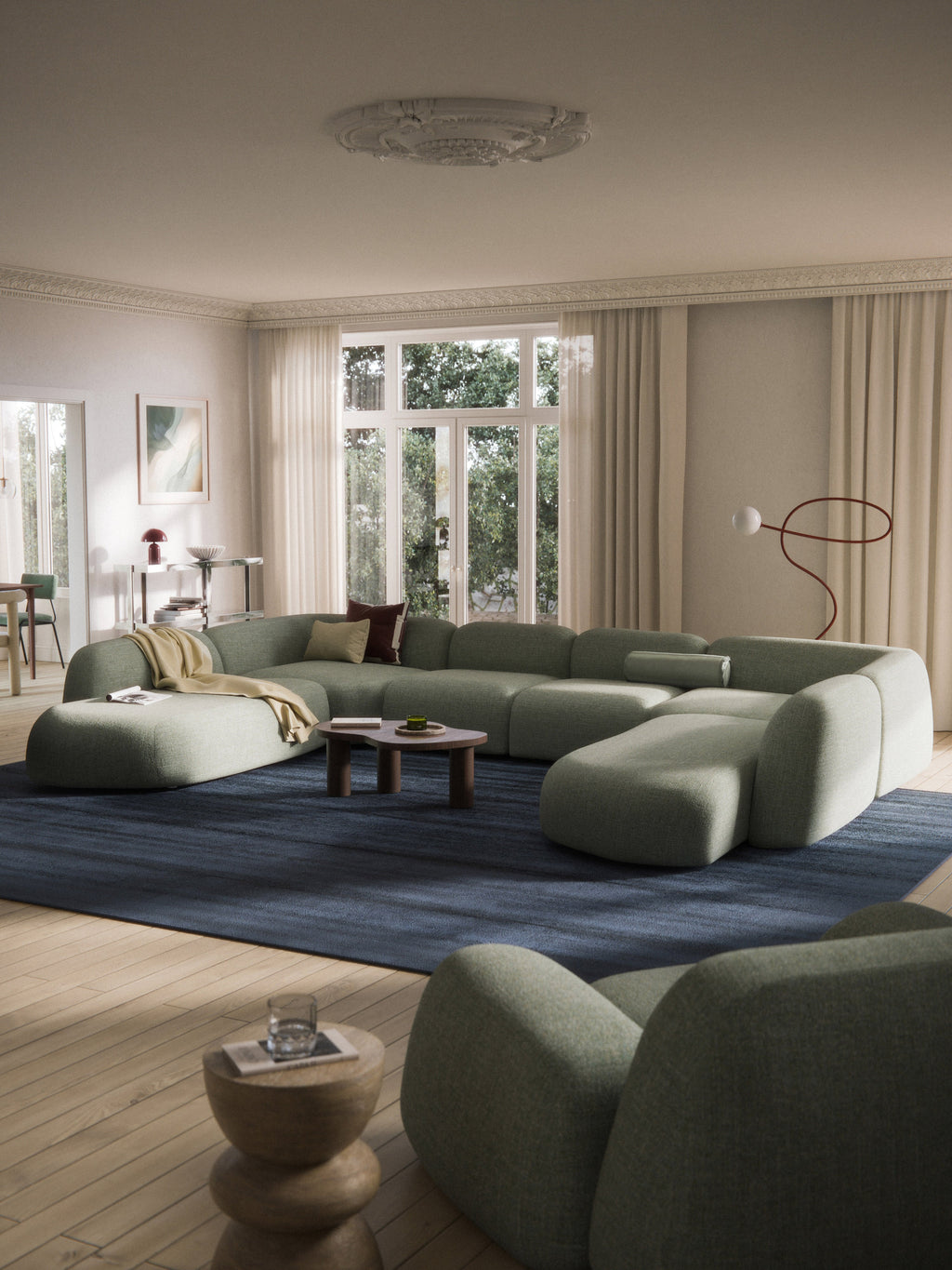Modulares Bouclé-XL-Sofa Wolke