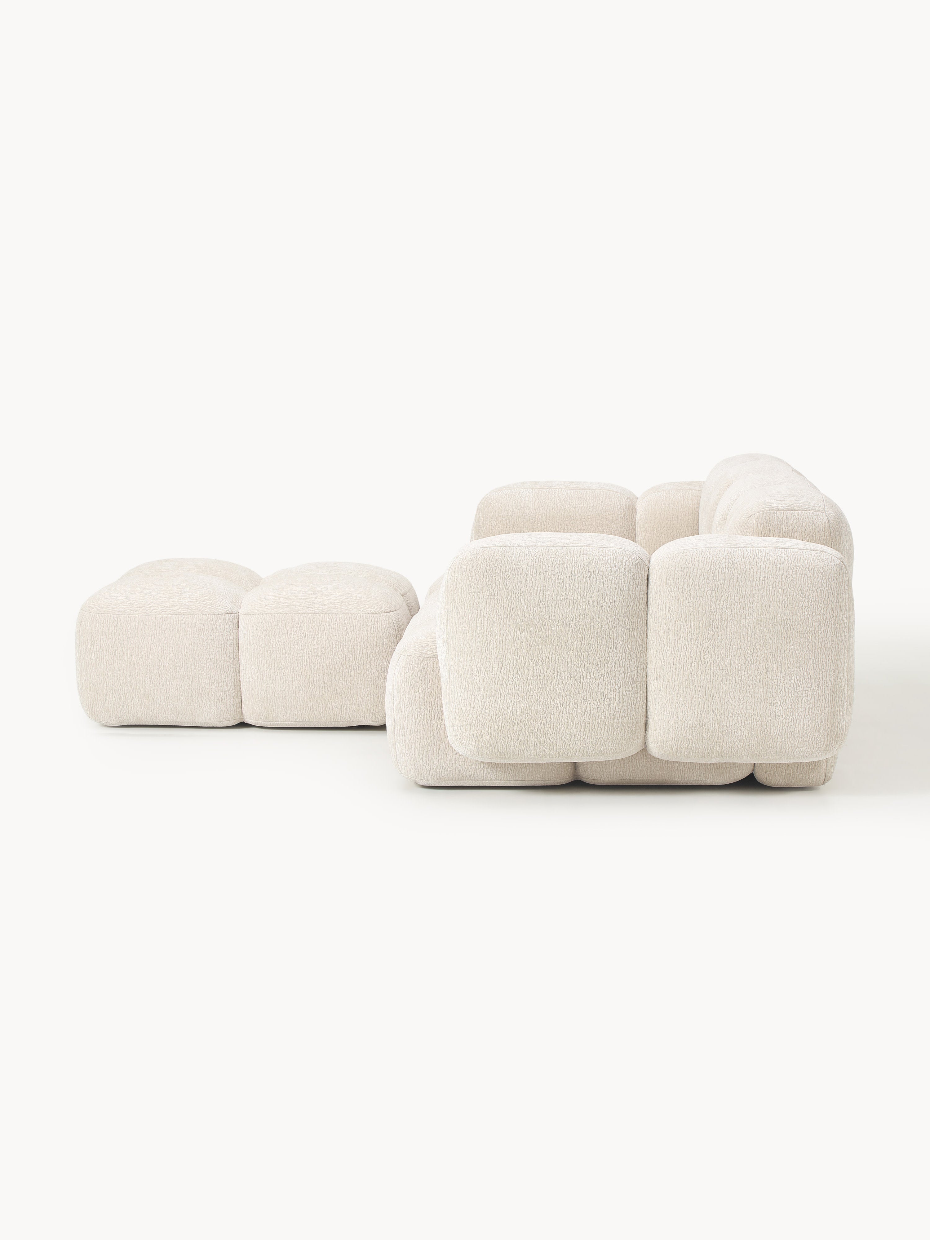 Modulares Sofa Tayla (3-Sitzer) mit Hocker (links/rechts)