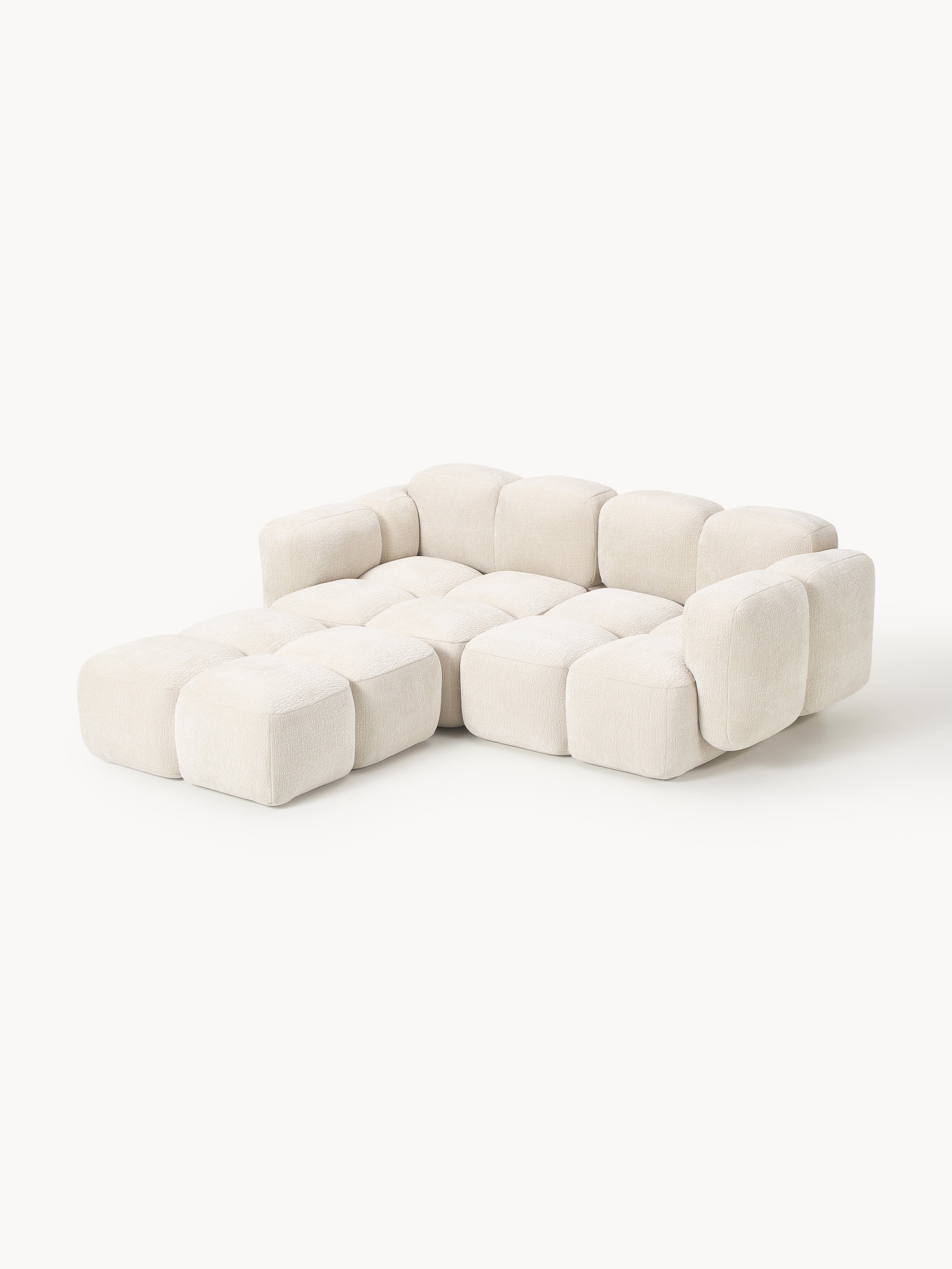 Modulares Sofa Tayla (3-Sitzer) mit Hocker (links/rechts)