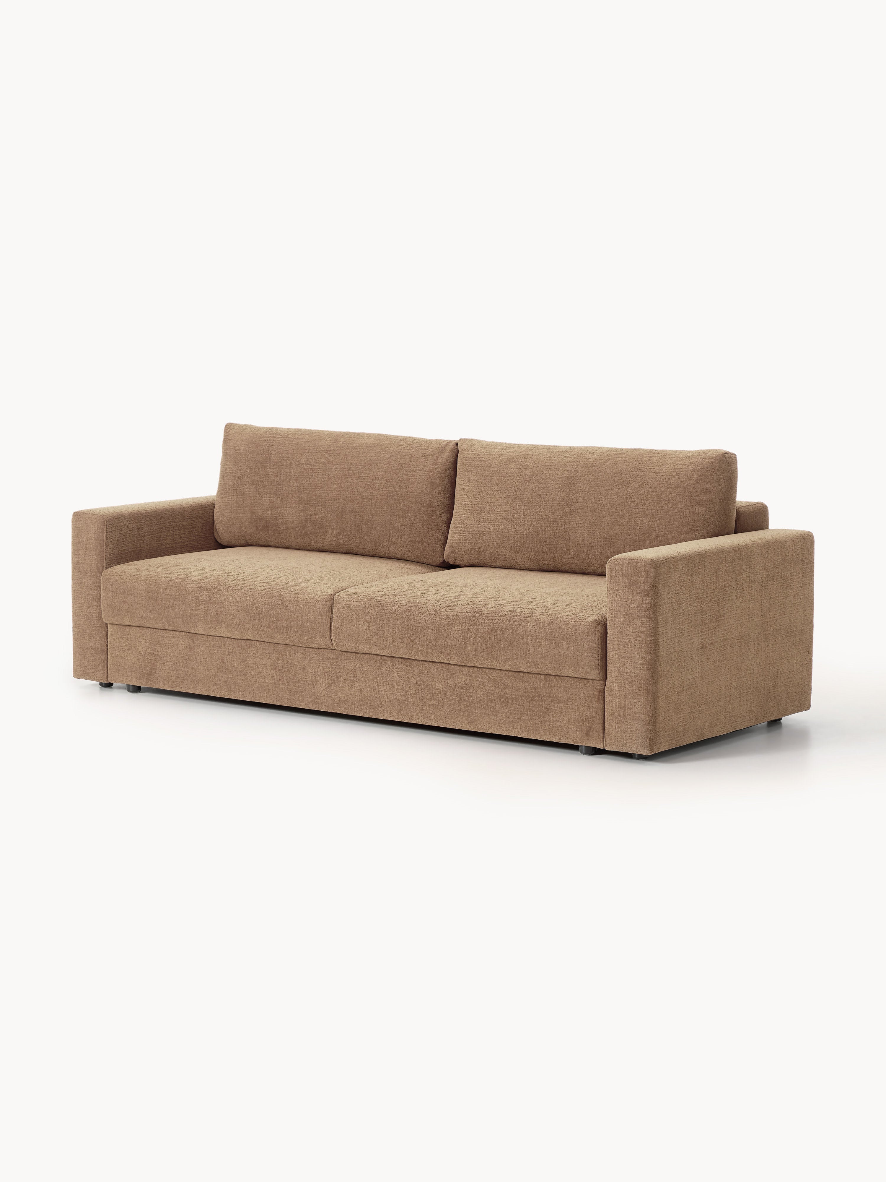 Samt-Schlafsofa Tasha (3-Sitzer) mit Stauraum