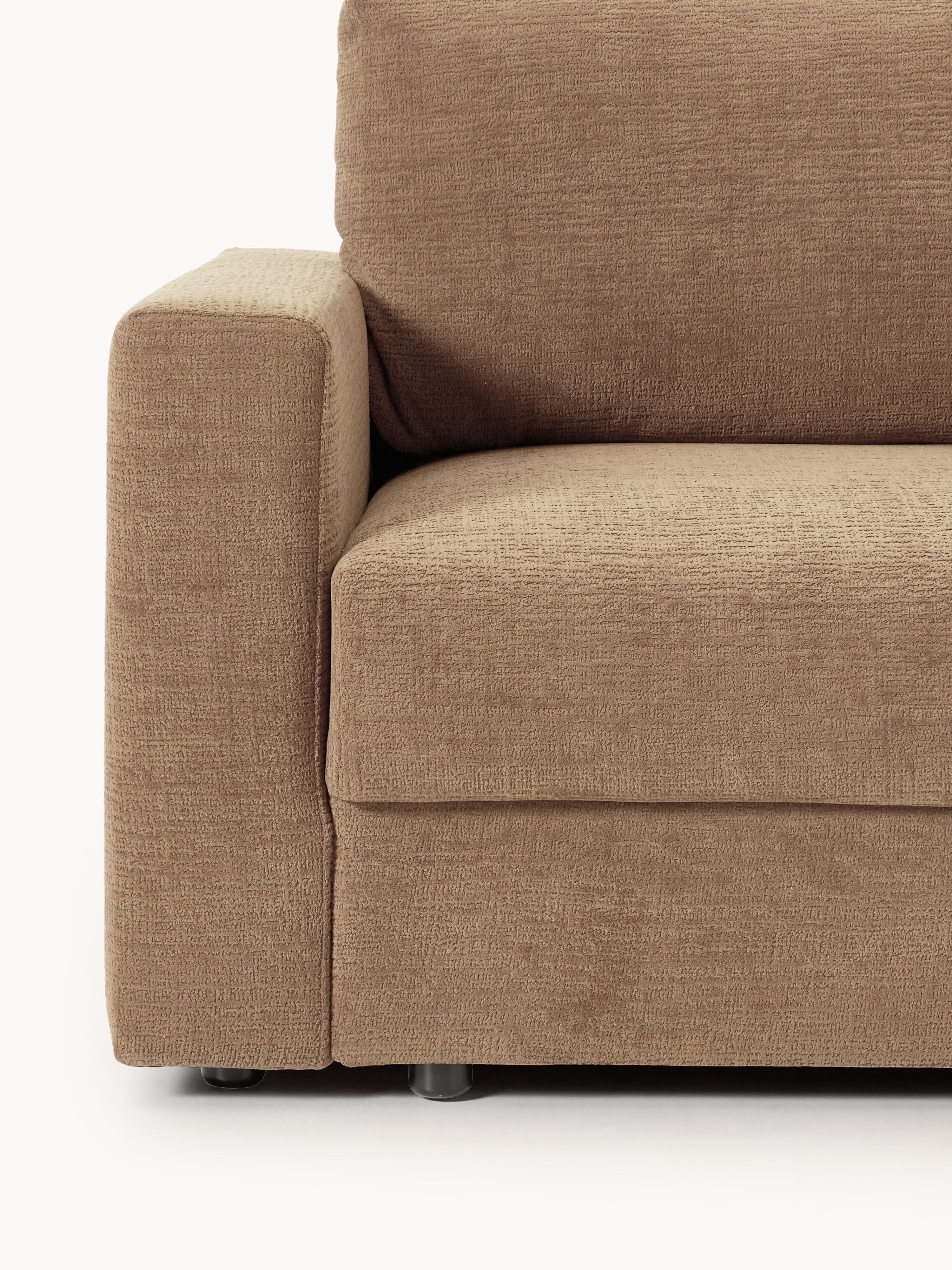 Samt-Schlafsofa Tasha (3-Sitzer) mit Stauraum