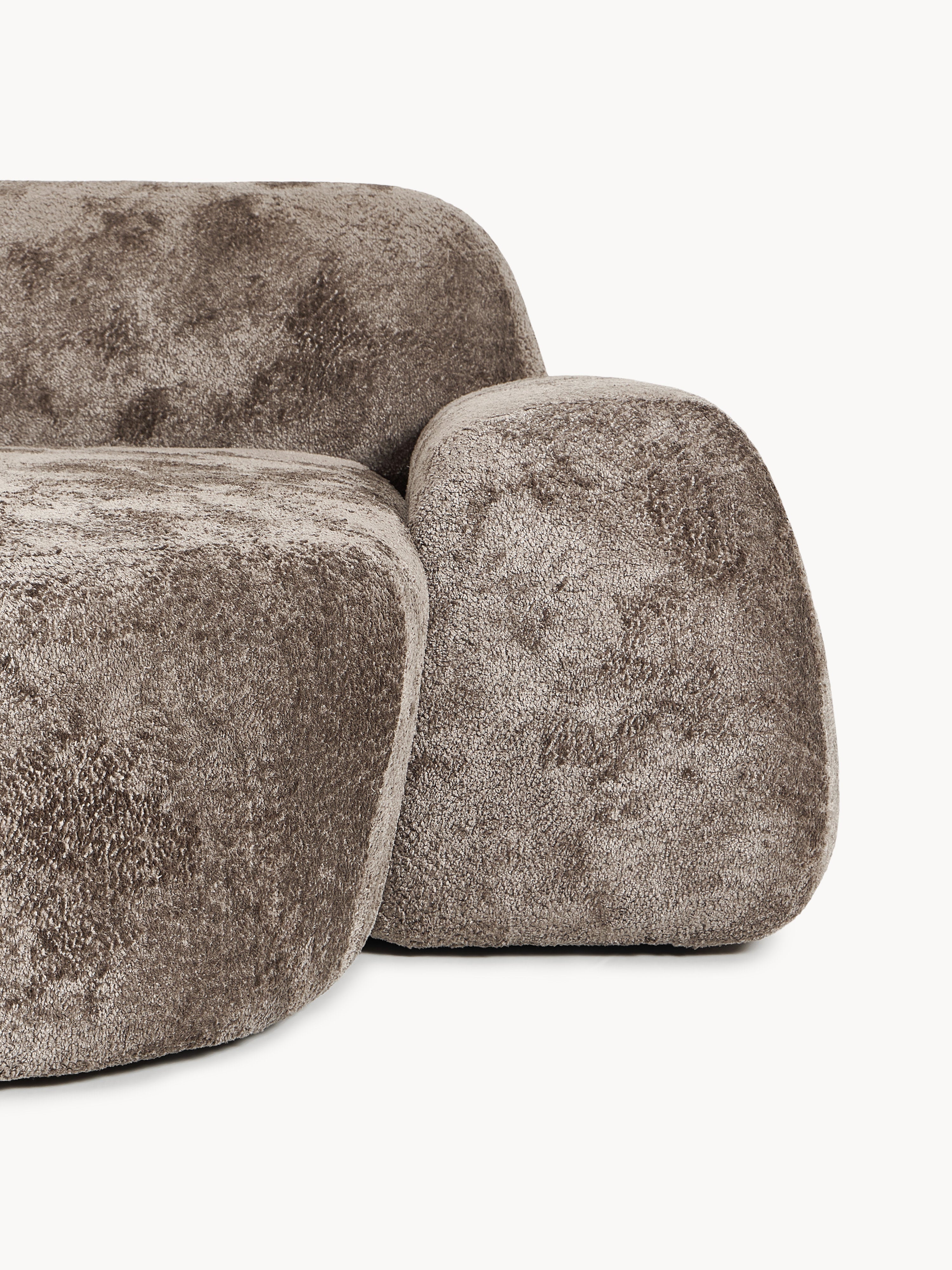 Modulares Teddy-Bouclé-Ecksofa Wolke (4-Sitzer)