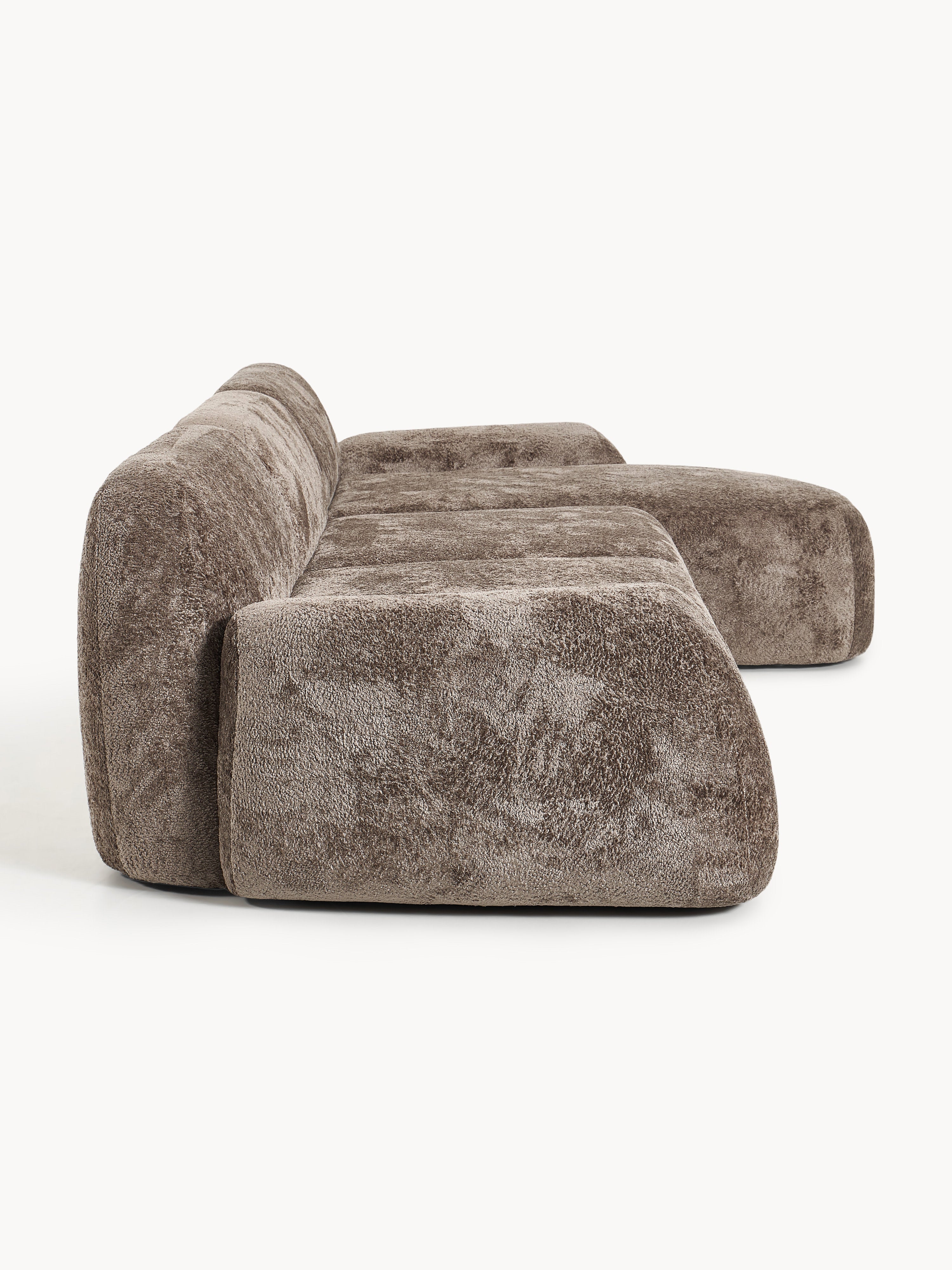 Modulares Teddy-Bouclé-Ecksofa Wolke (4-Sitzer)