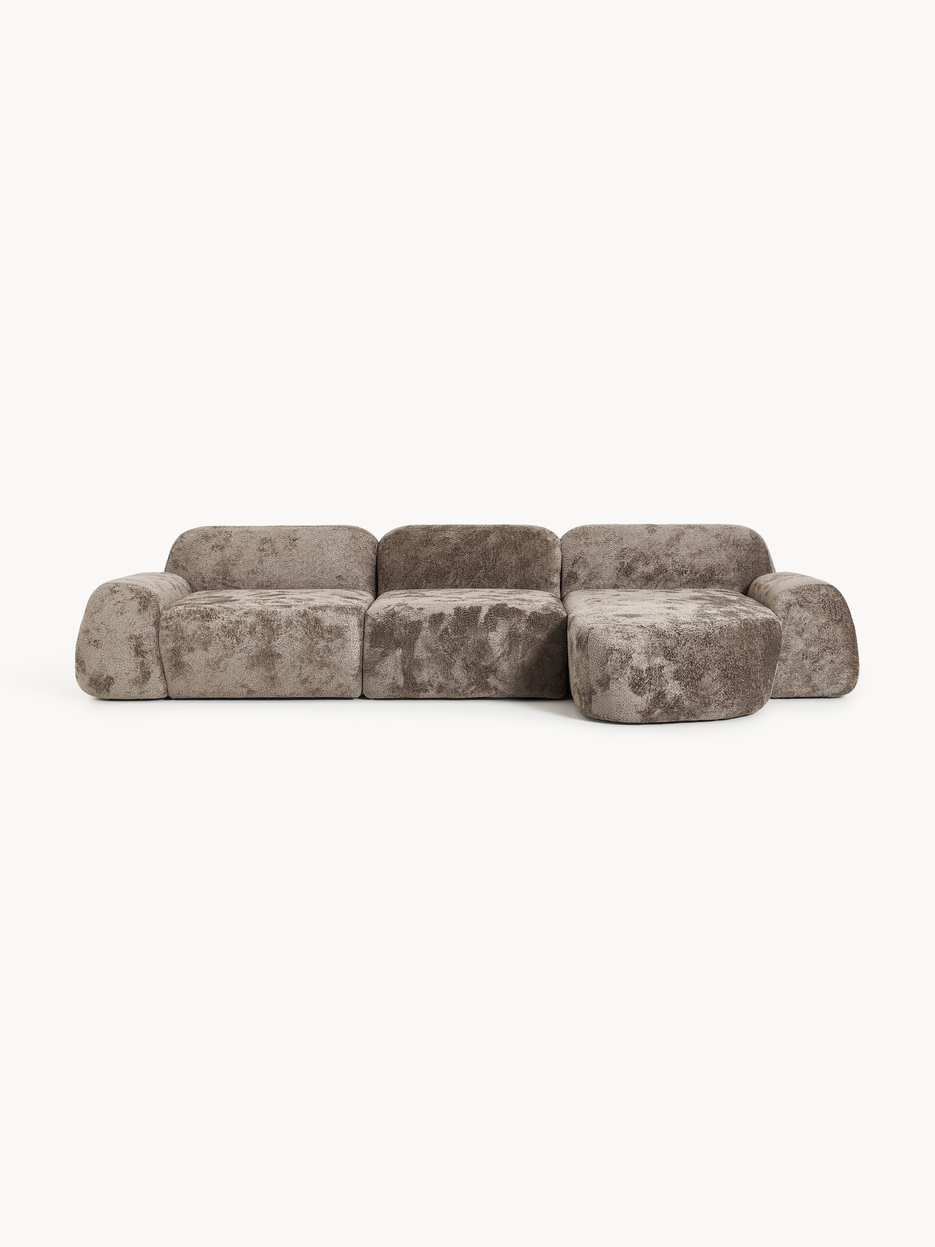 Galeriebild 1 - Modulares Teddy-Bouclé-Ecksofa Wolke (4-Sitzer)