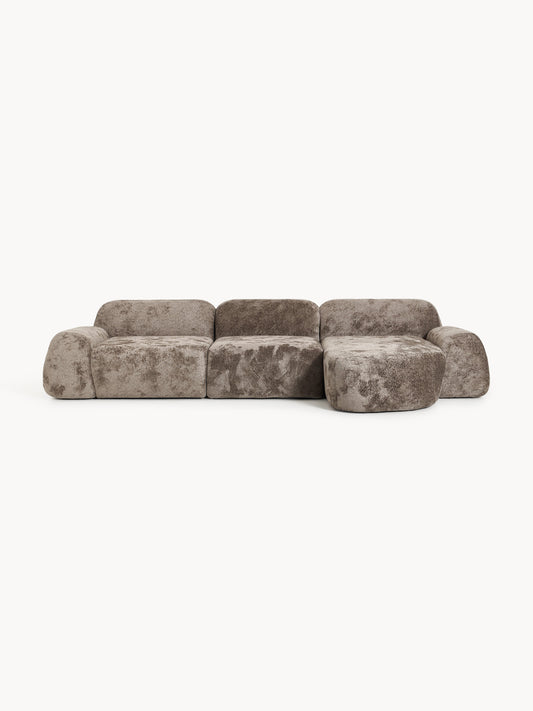 Galeriebild 1 - Modulares Teddy-Bouclé-Ecksofa Wolke (4-Sitzer)