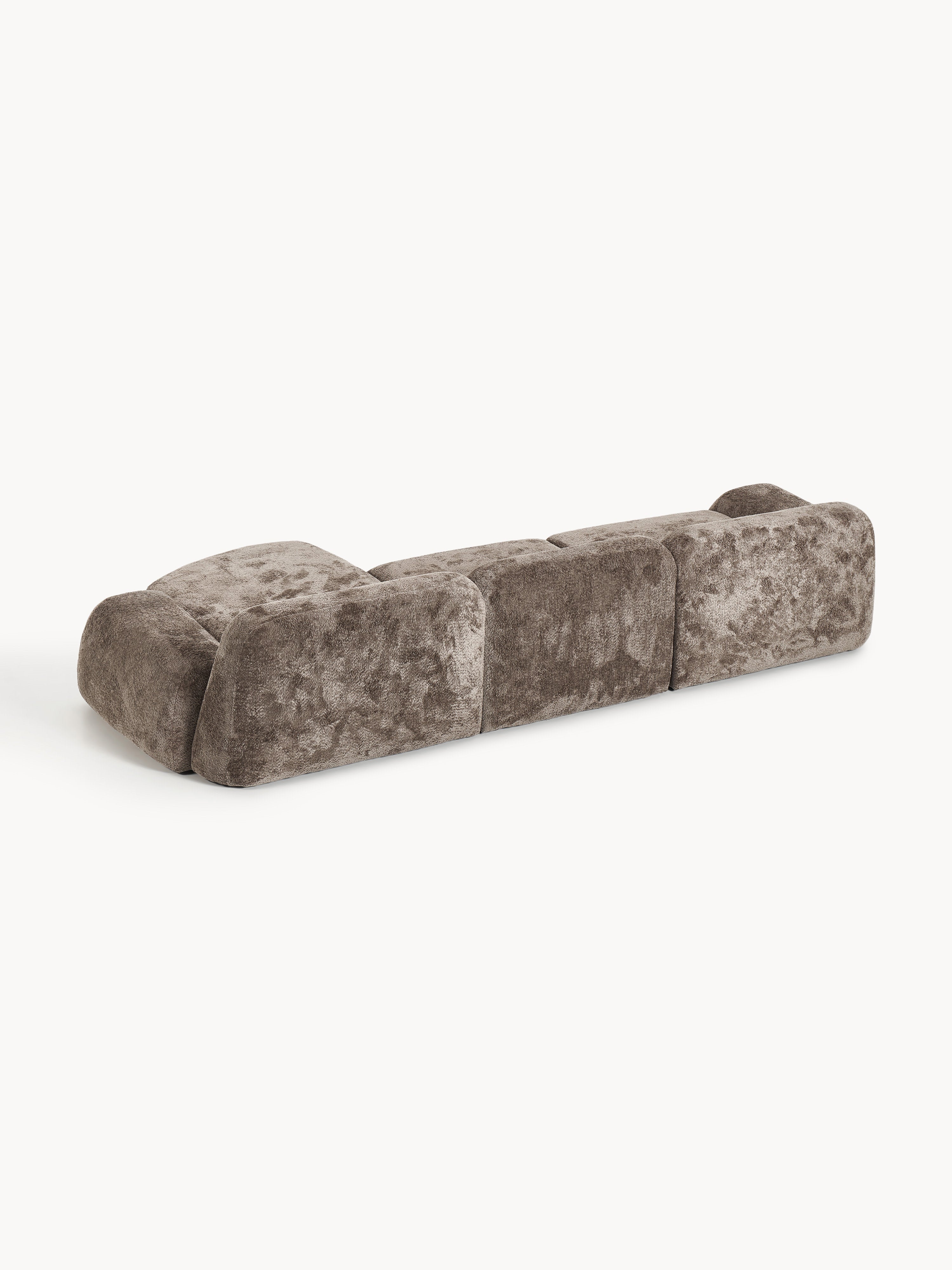 Modulares Teddy-Bouclé-Ecksofa Wolke (4-Sitzer)