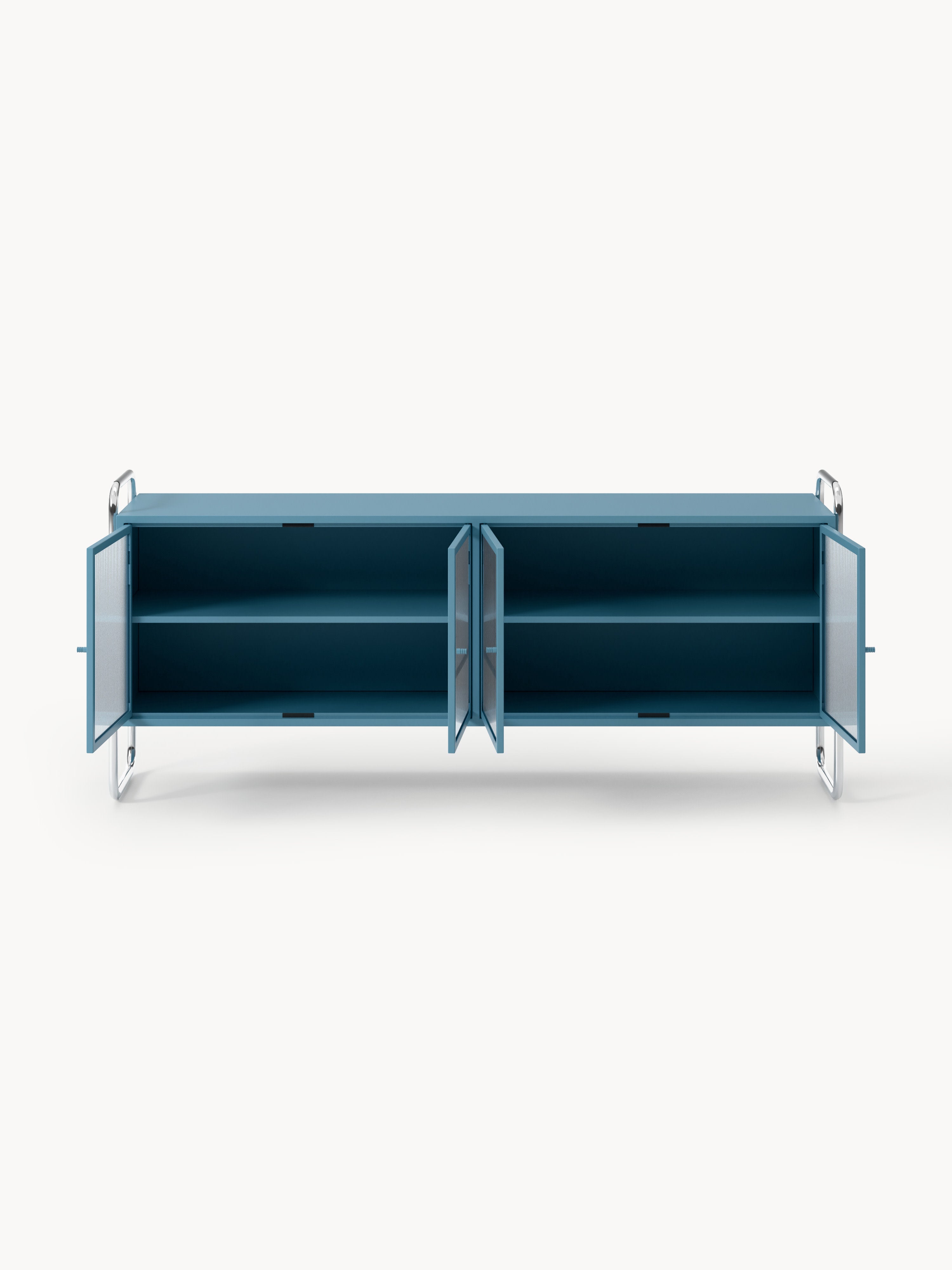 Metall-Sideboard Robyn mit Glas-Front