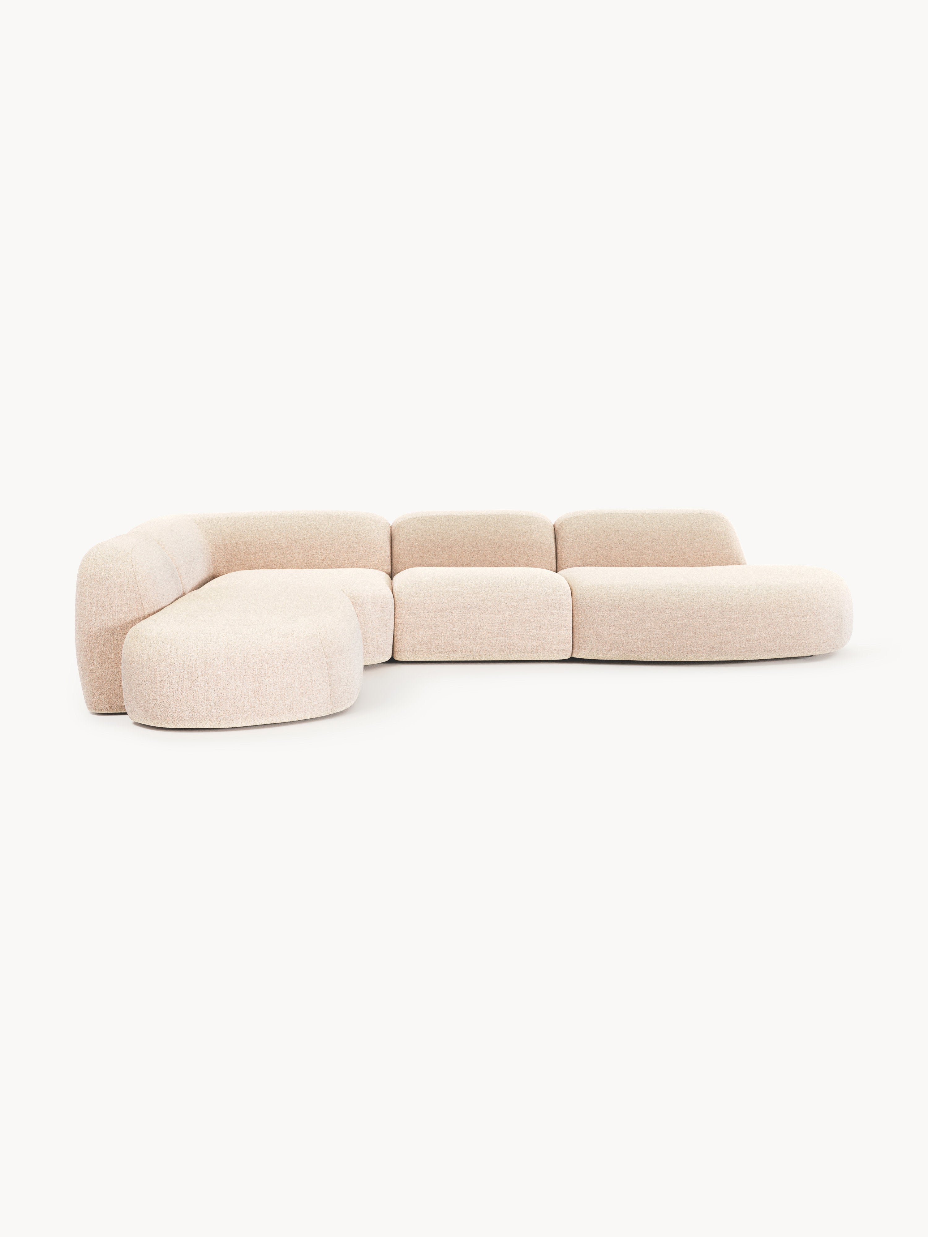 Galeriebild 1 - Modulares Bouclé-XL-Ecksofa Wolke mit Chaiselongue