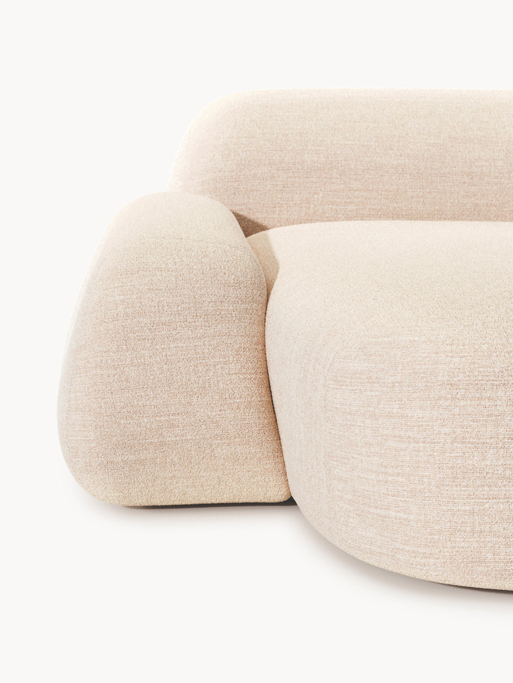 Modulares Bouclé-XL-Ecksofa Wolke mit Chaiselongue