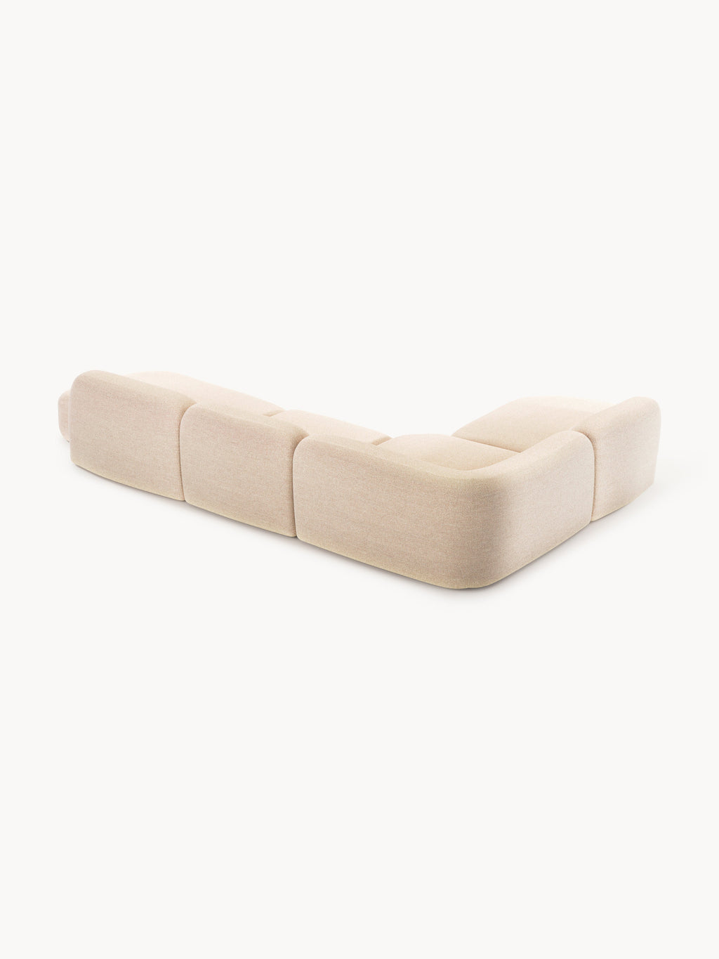 Modulares Bouclé-XL-Ecksofa Wolke mit Chaiselongue