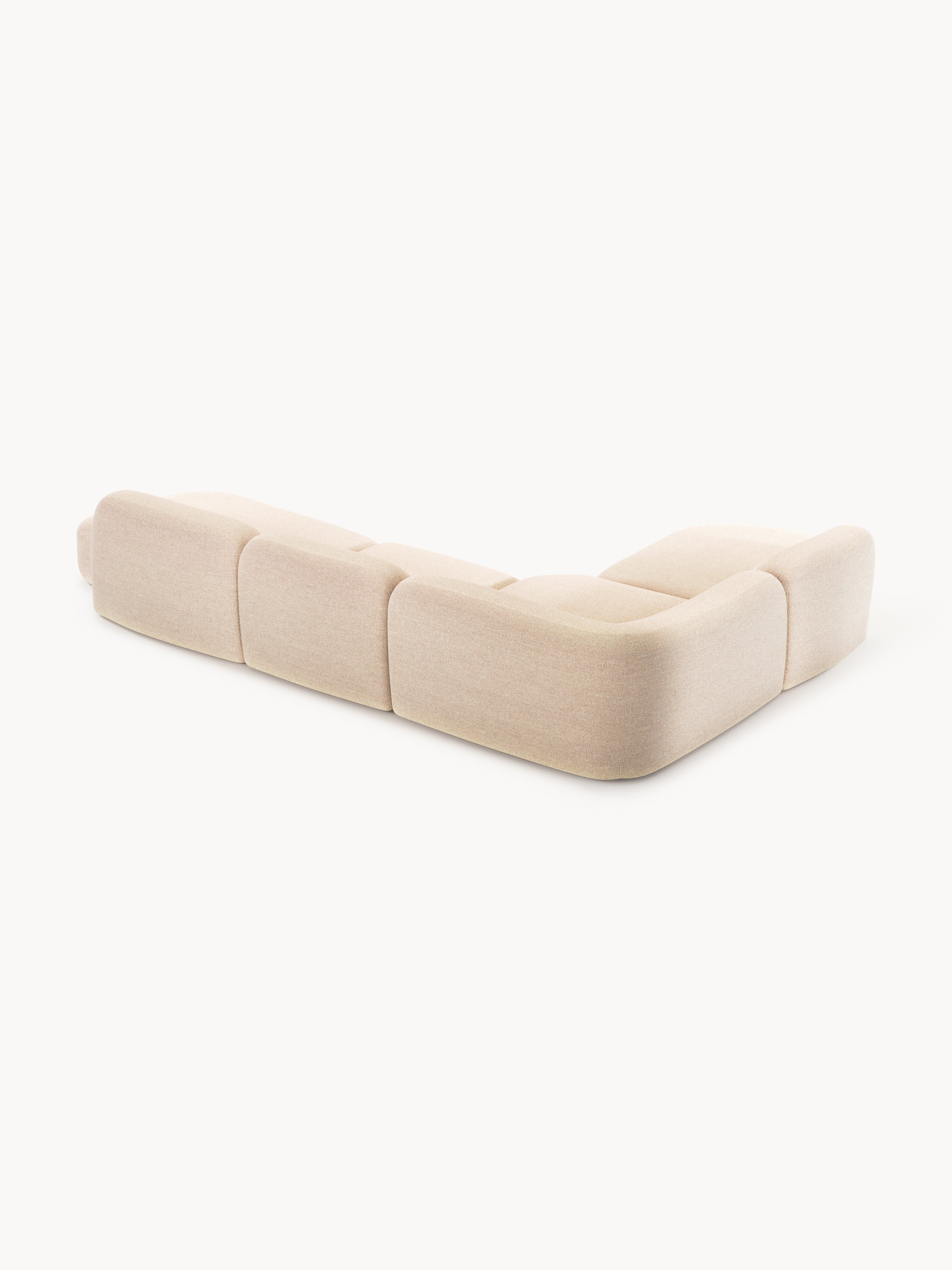Modulares Bouclé-XL-Ecksofa Wolke mit Chaiselongue