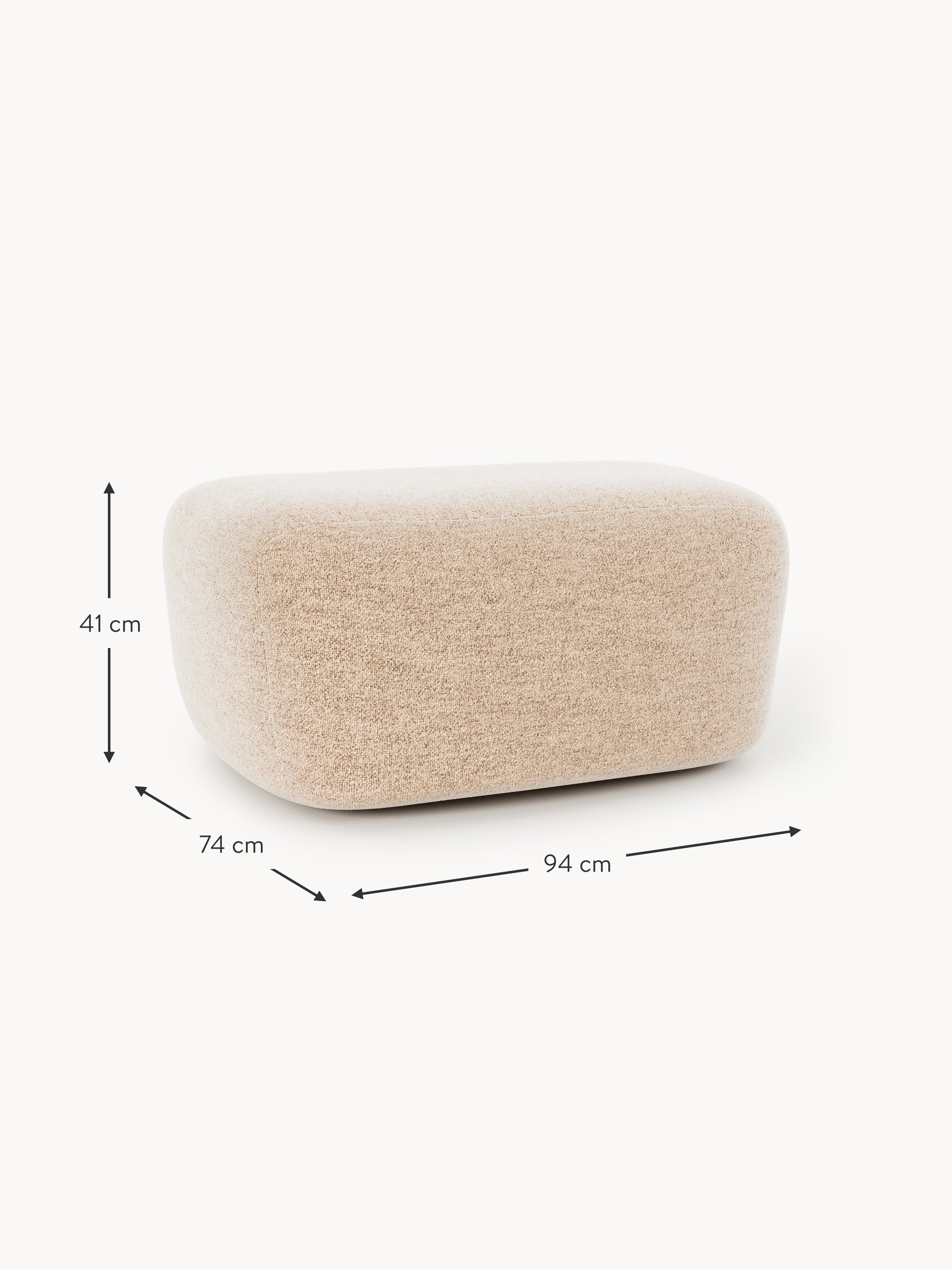 Großer Bouclé-Sofa-Hocker Wolke