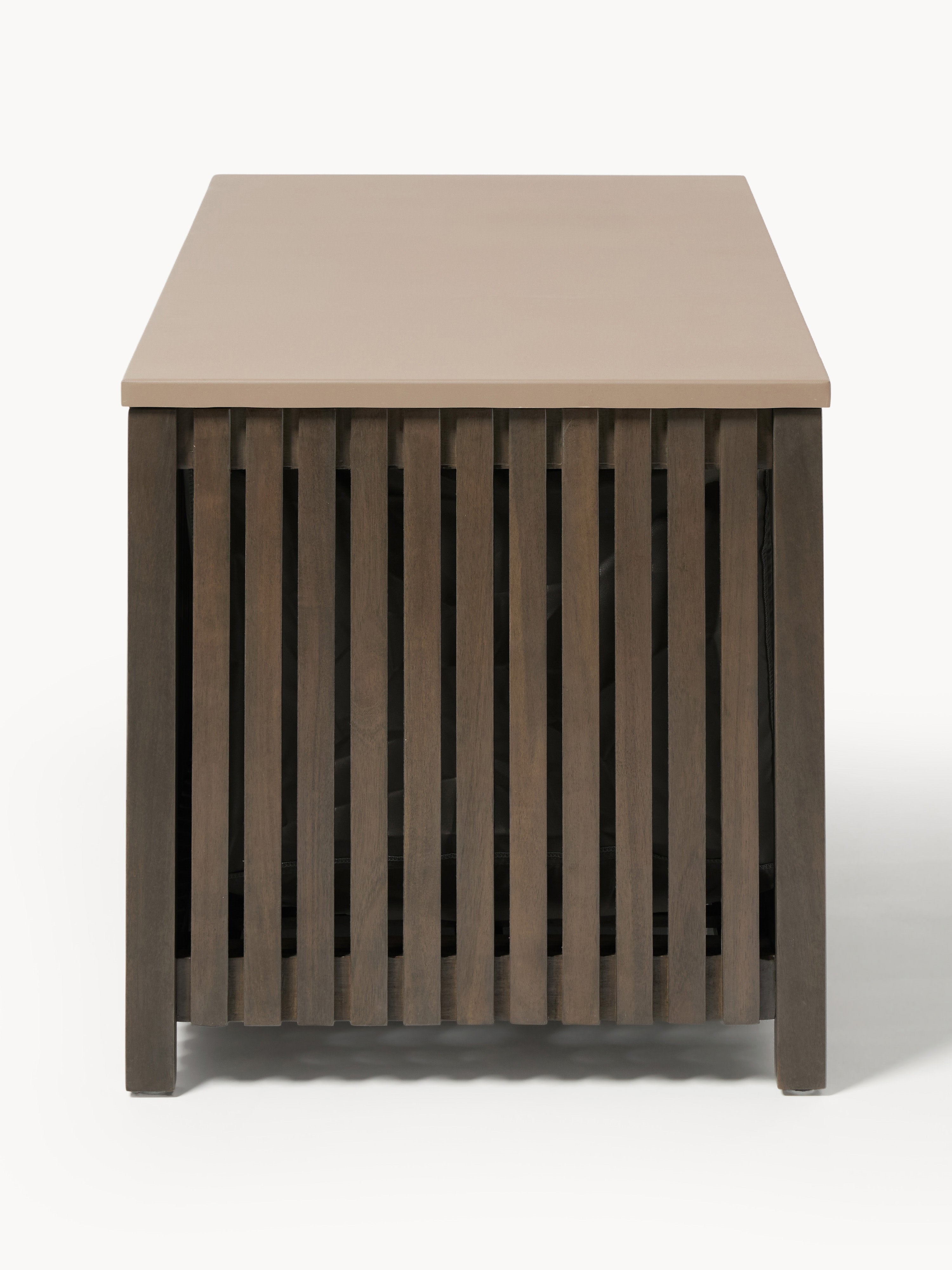 Garten-Aufbewahrungsbox Arkin aus Akazienholz mit Einsatz, B 129 cm